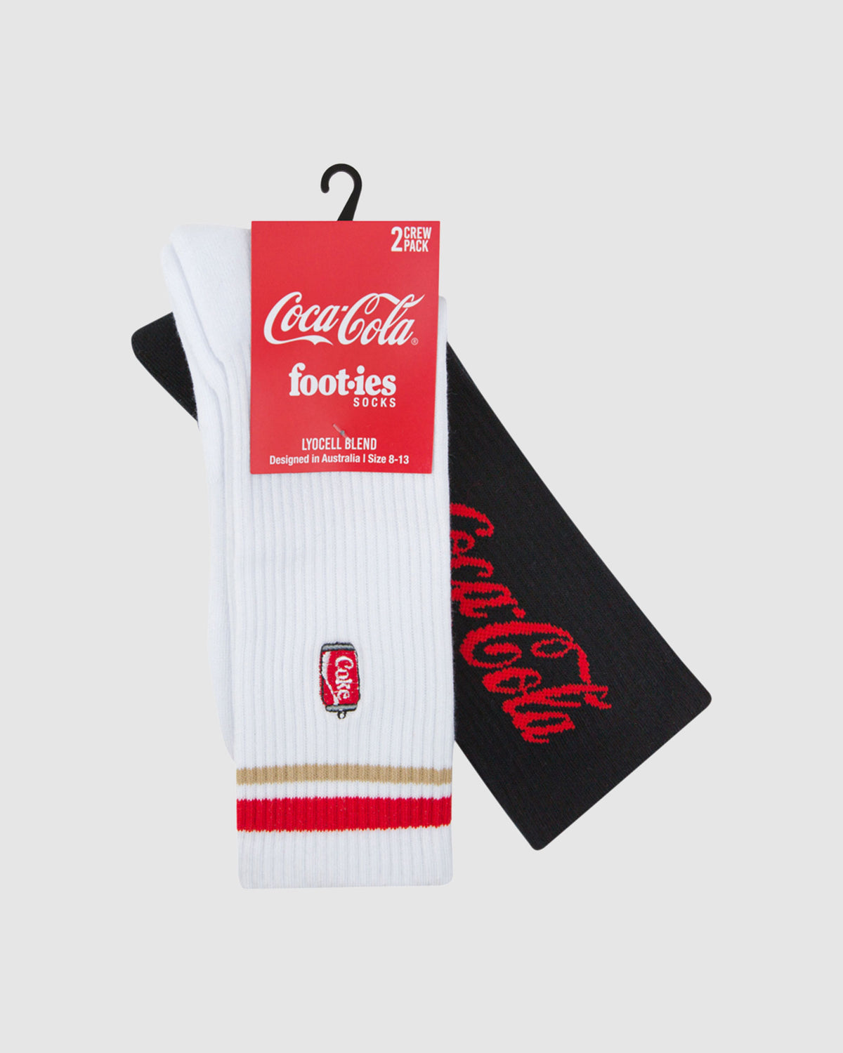Coke Can Sneaker Socks 2 Pack WHITE/BLACK