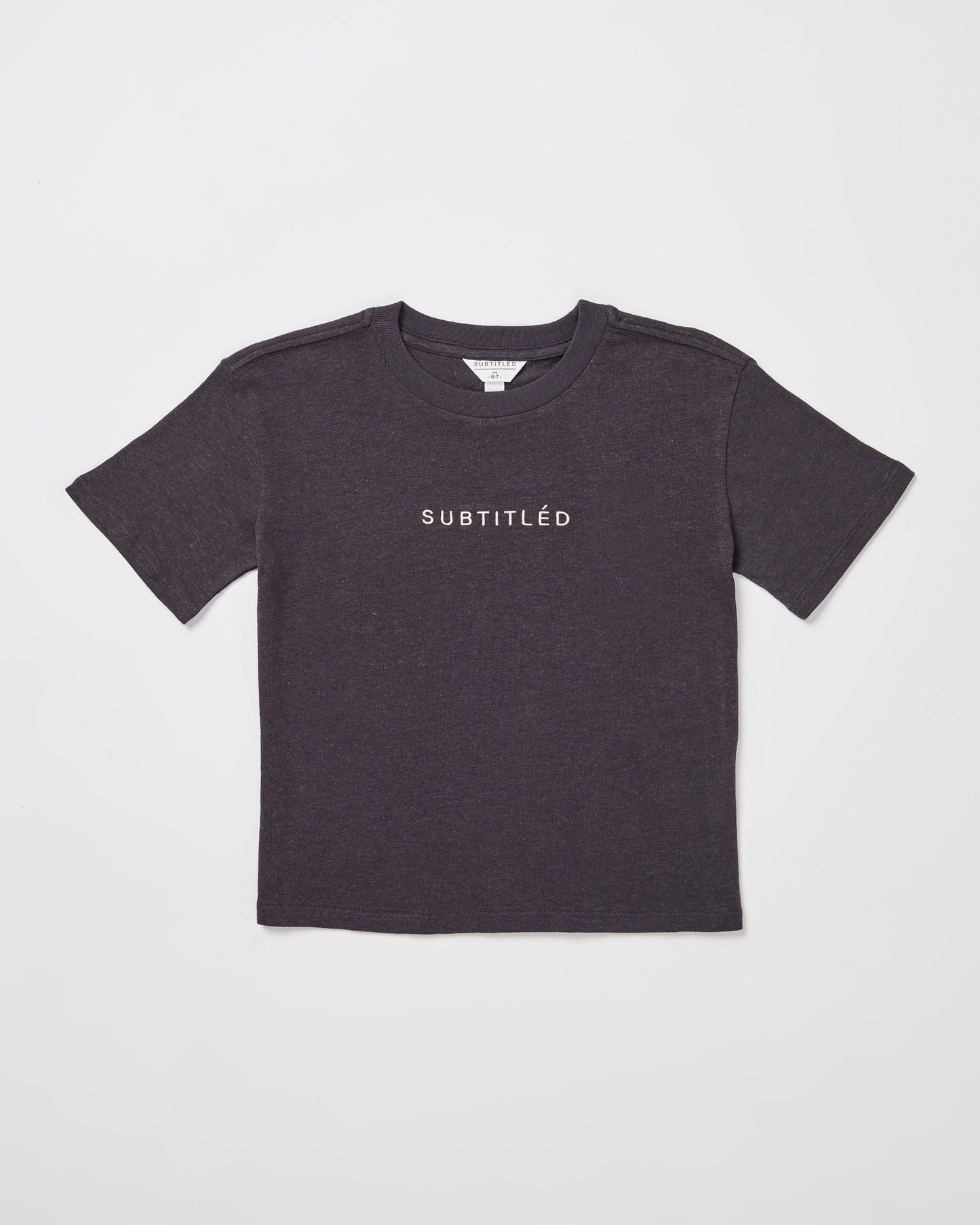 Girls State Linen Oversized Short Sleeve T-Shirt in Charcoal