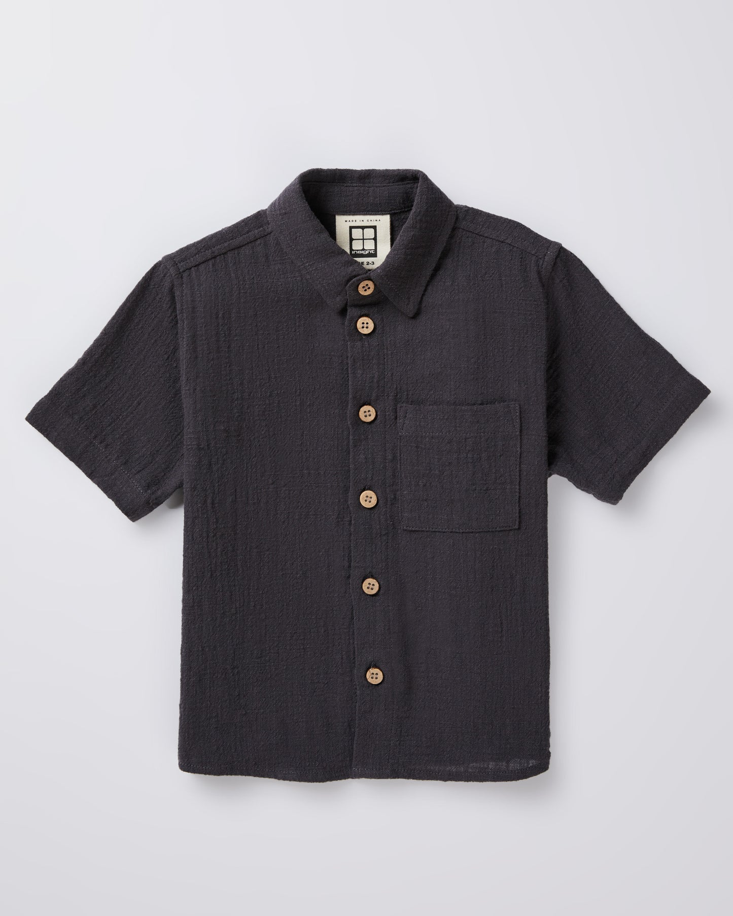 Boys Louie Short Sleeve Shirt in Black