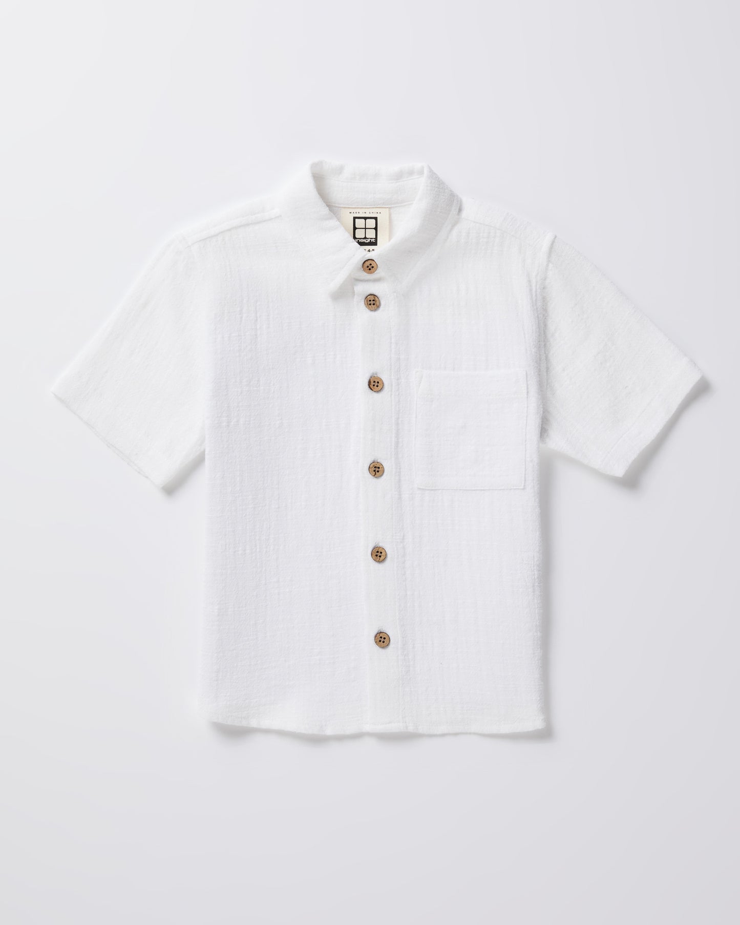 Boys Louie Short Sleeve Shirt in White