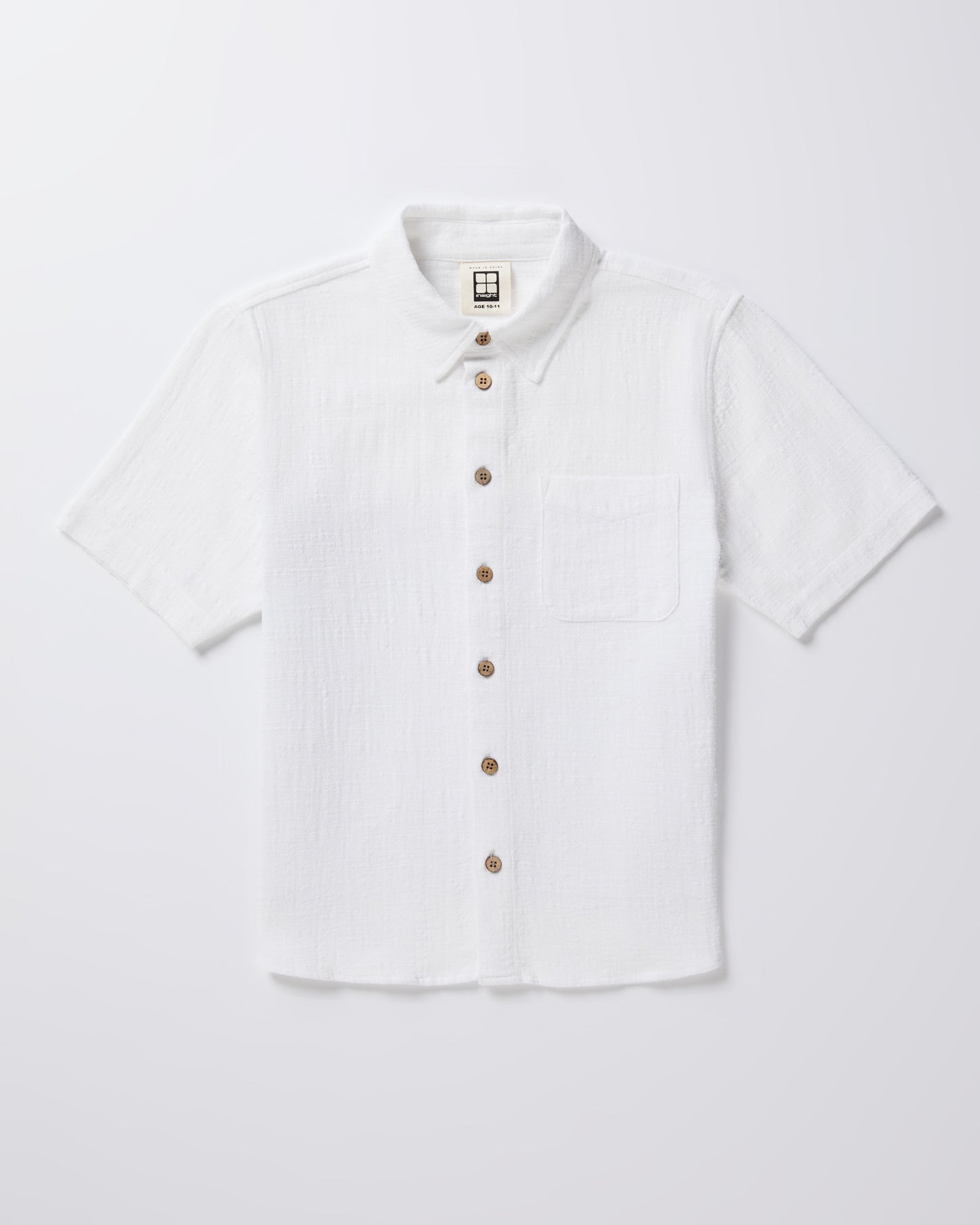 Teen Boys Louie Short Sleeve Shirt in White