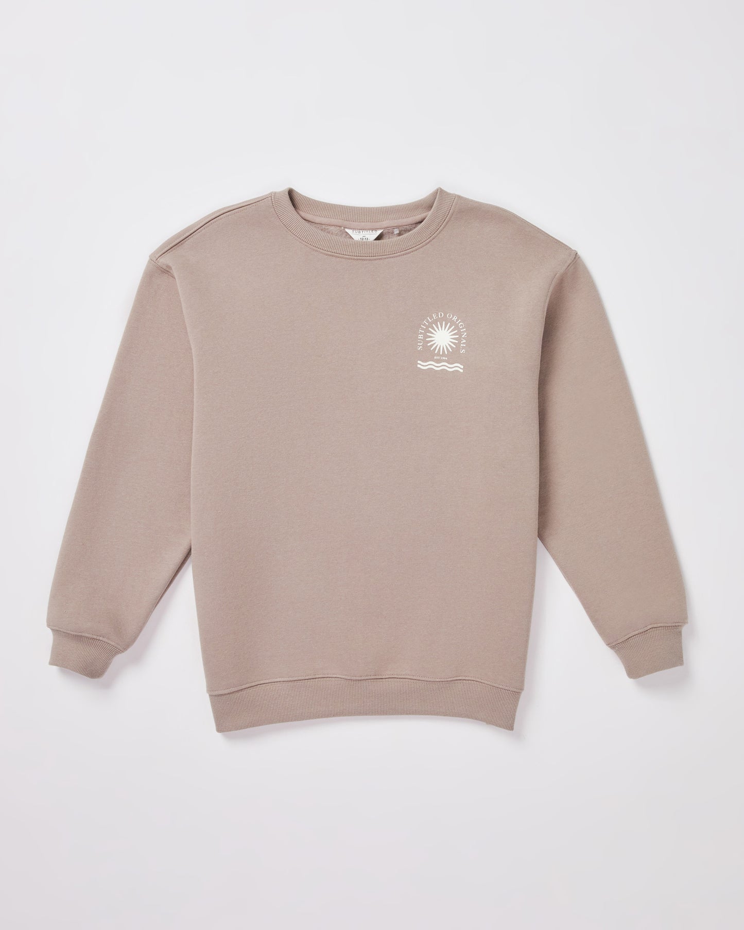 Teen Girls Resort Club Crew Neck Fleece Jumper in Taupe