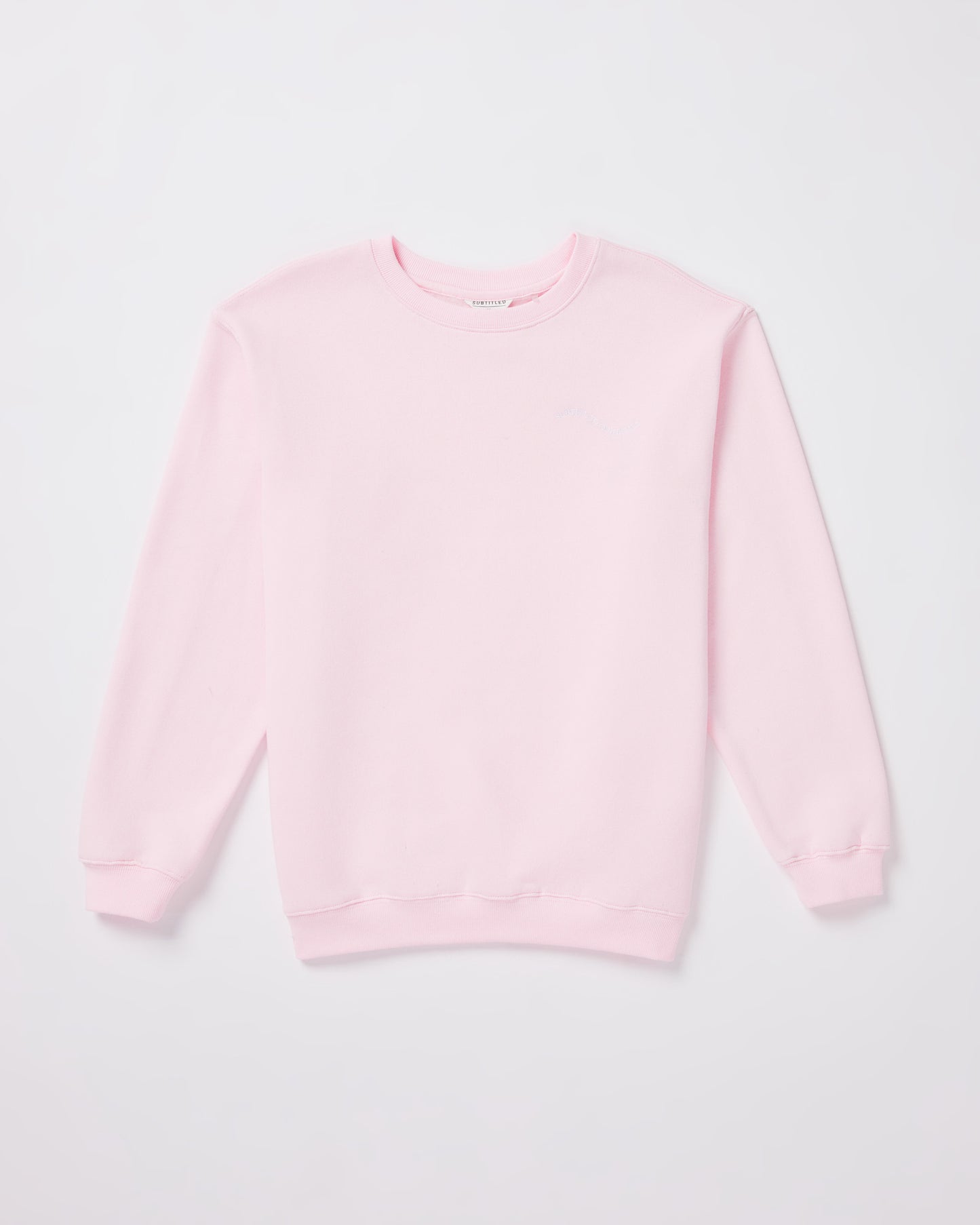 Teen Girls Oversized Wave Origin Fleece Crew Neck Jumper in Pink