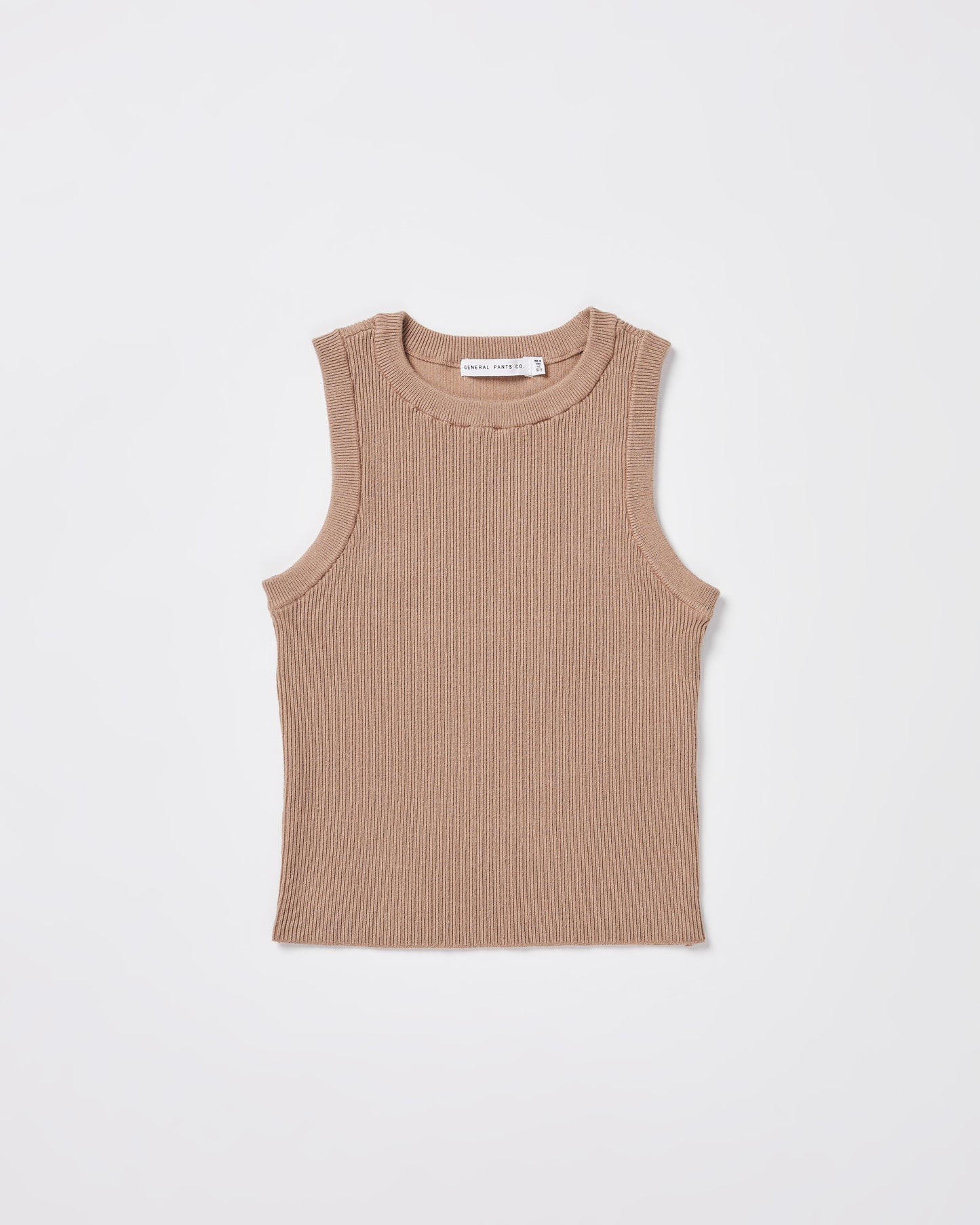 Teen Girls Luxe Knitted Tank Top in Tan
