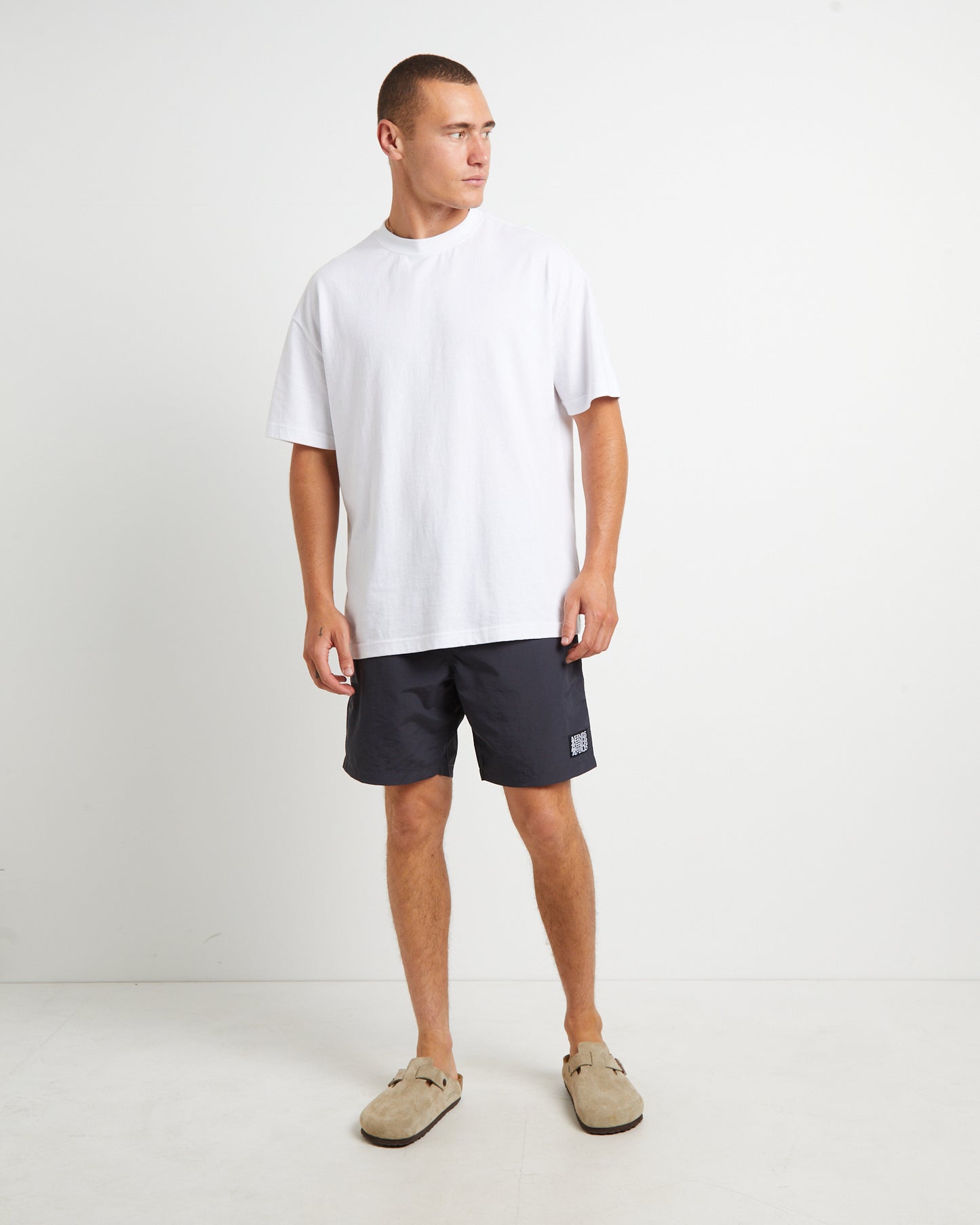 Surf Related Hemp Fixed Waist Swim Shorts in Black