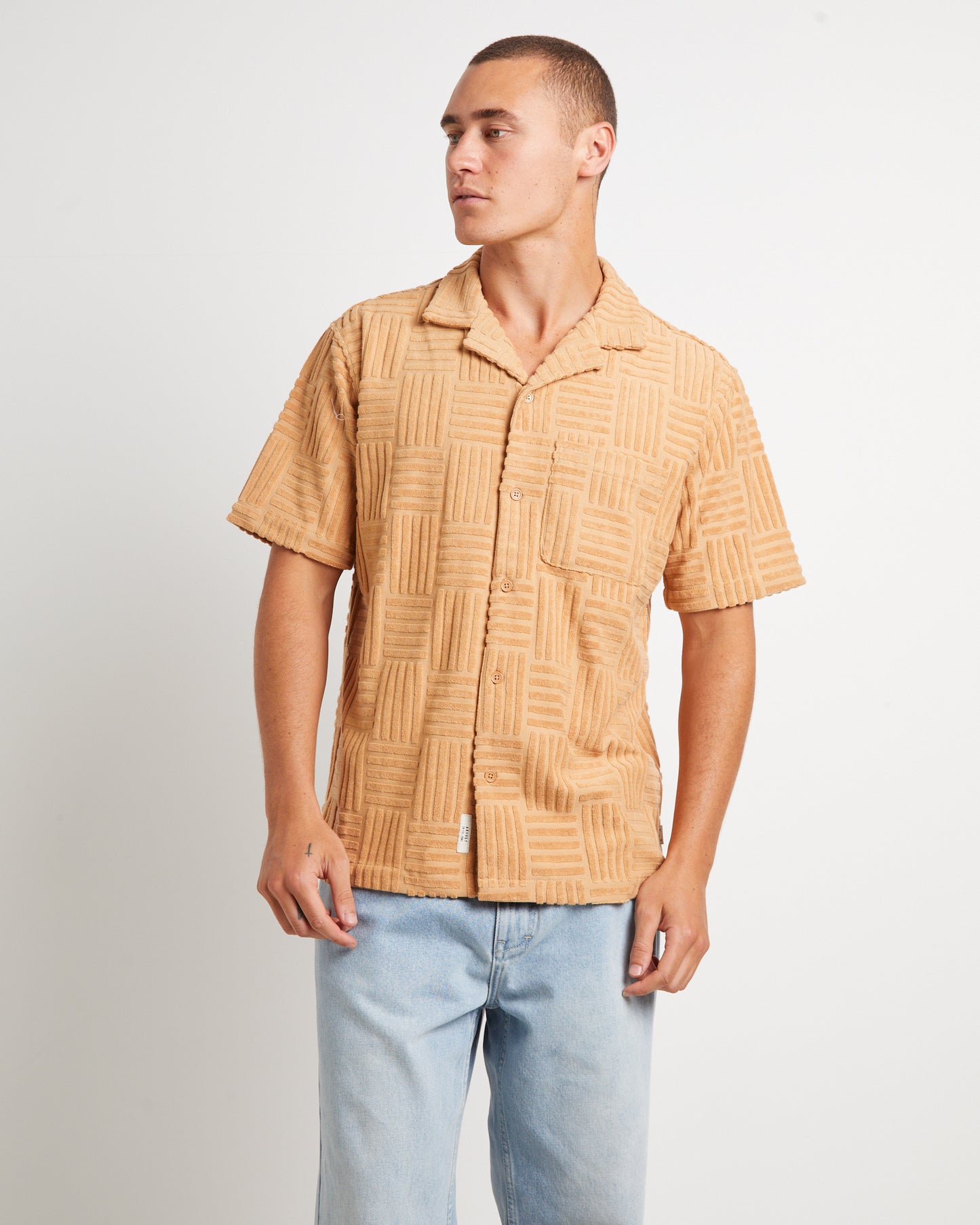 The Barton Terry Short Sleeve Resort Shirt in Rust