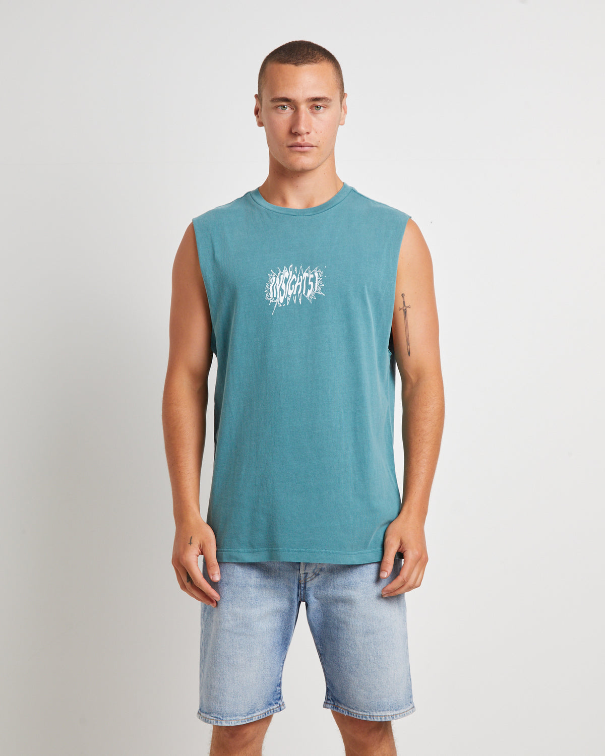 Fragment Muscle Tee in Teal GREEN