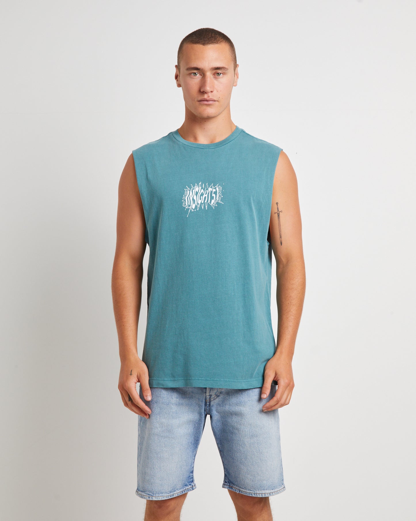 Fragment Muscle Tee in Teal