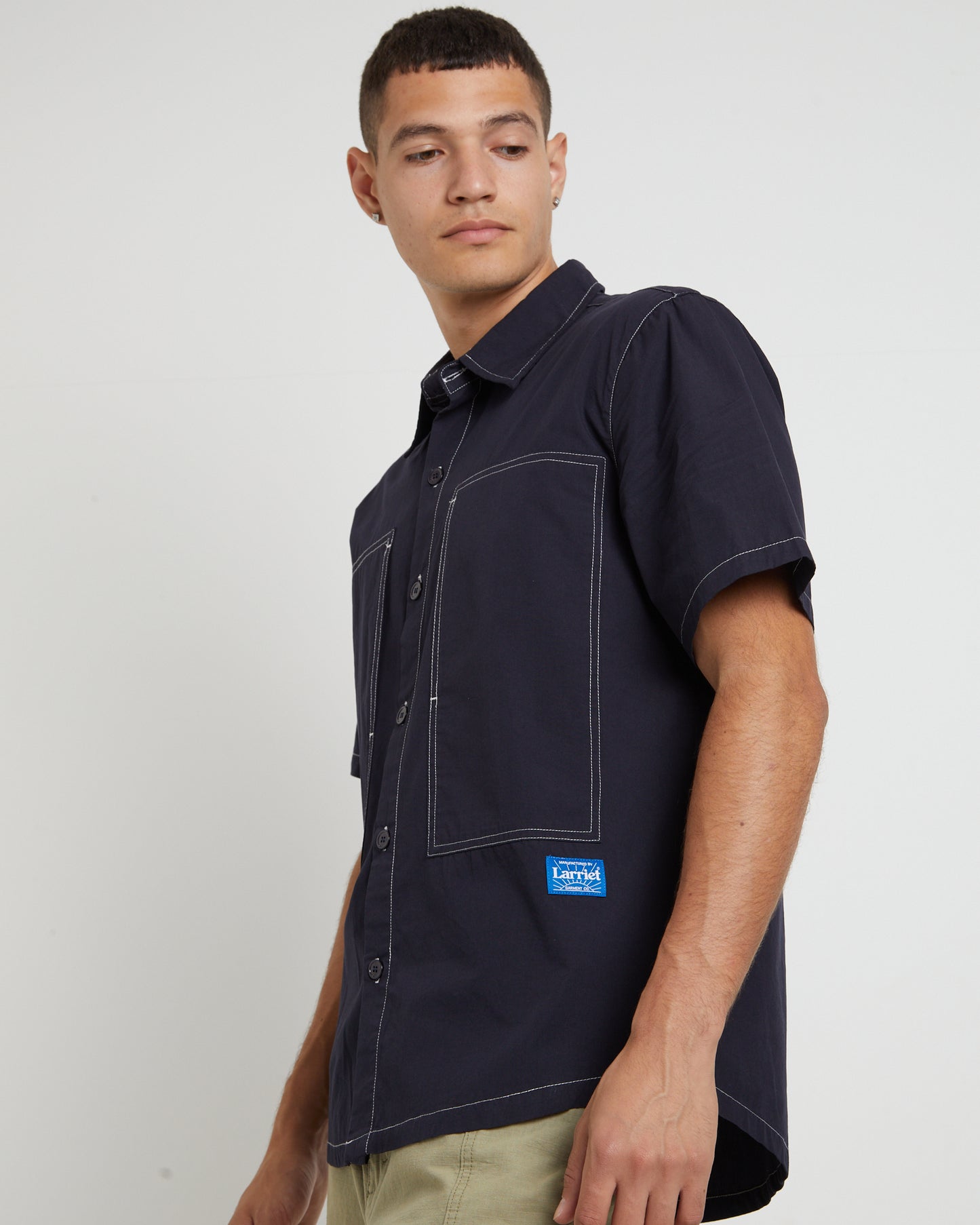 Cliff Short Sleeve Shirt in Navy