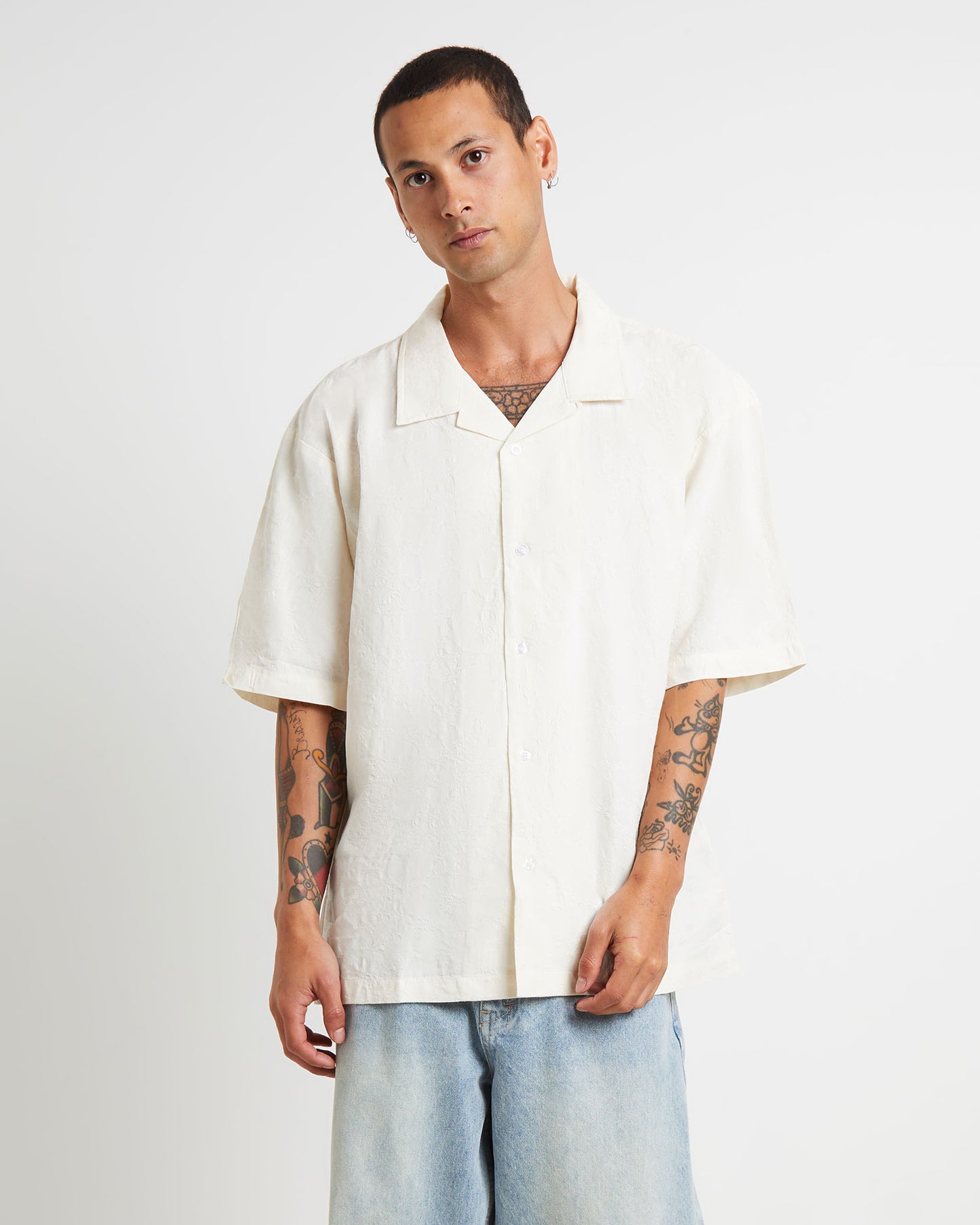 CA Tension Short Sleeve Shirt in Bone