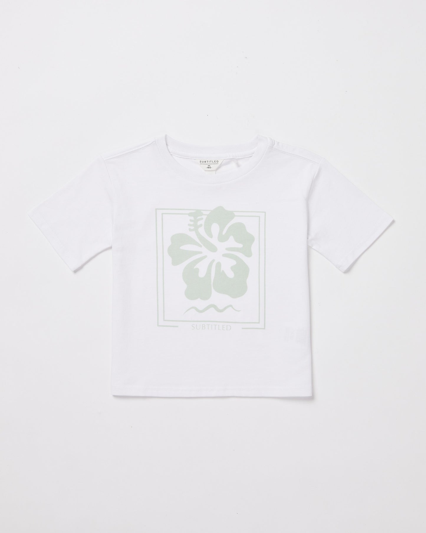 Teens Girls Hibiscus Oversized T-Shirt in White