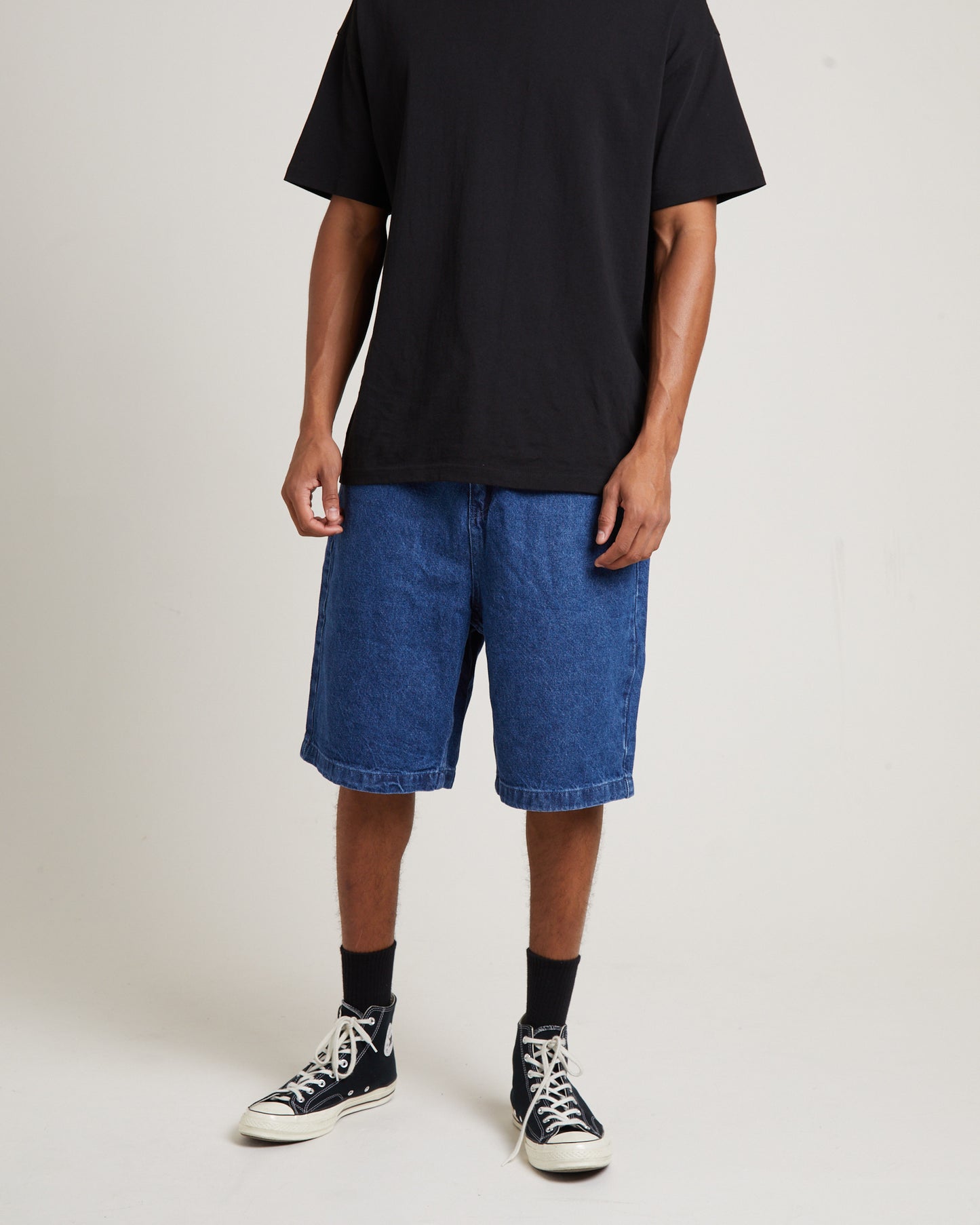 Lil C - Hemp Denim Baggy Shorts in Authentic Blue
