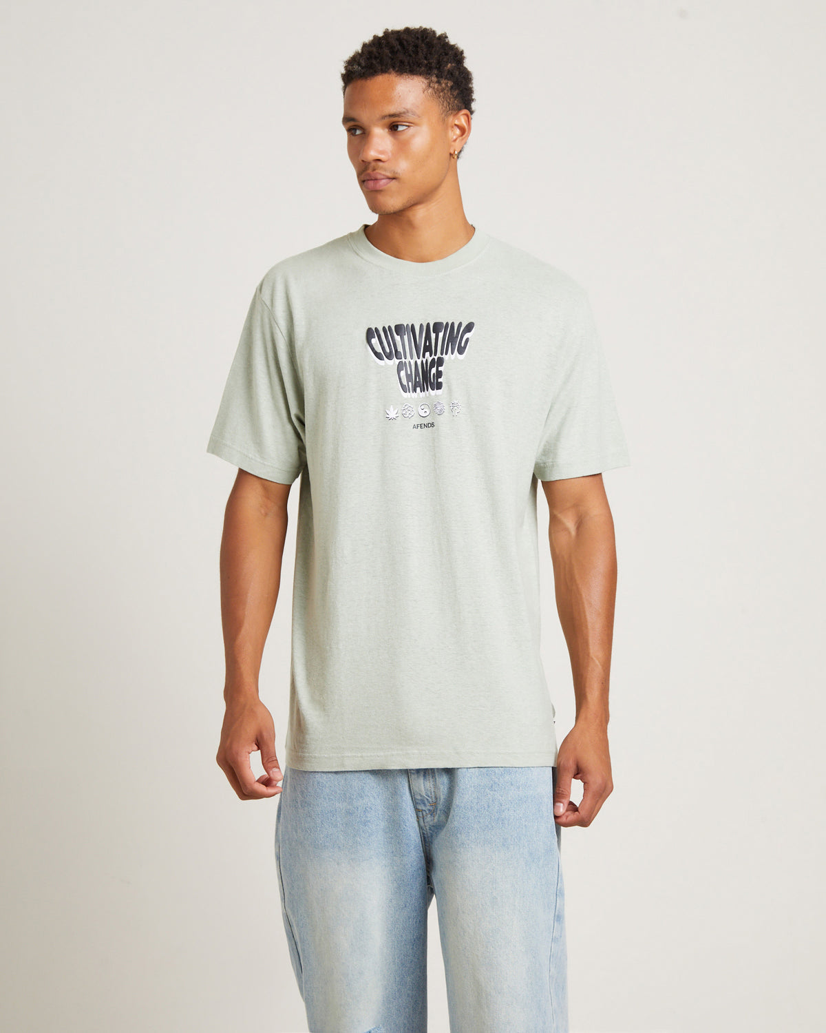 Proclaim Hemp Retro Fit Short Sleeve T-Shirt in Eucalyptus GREEN