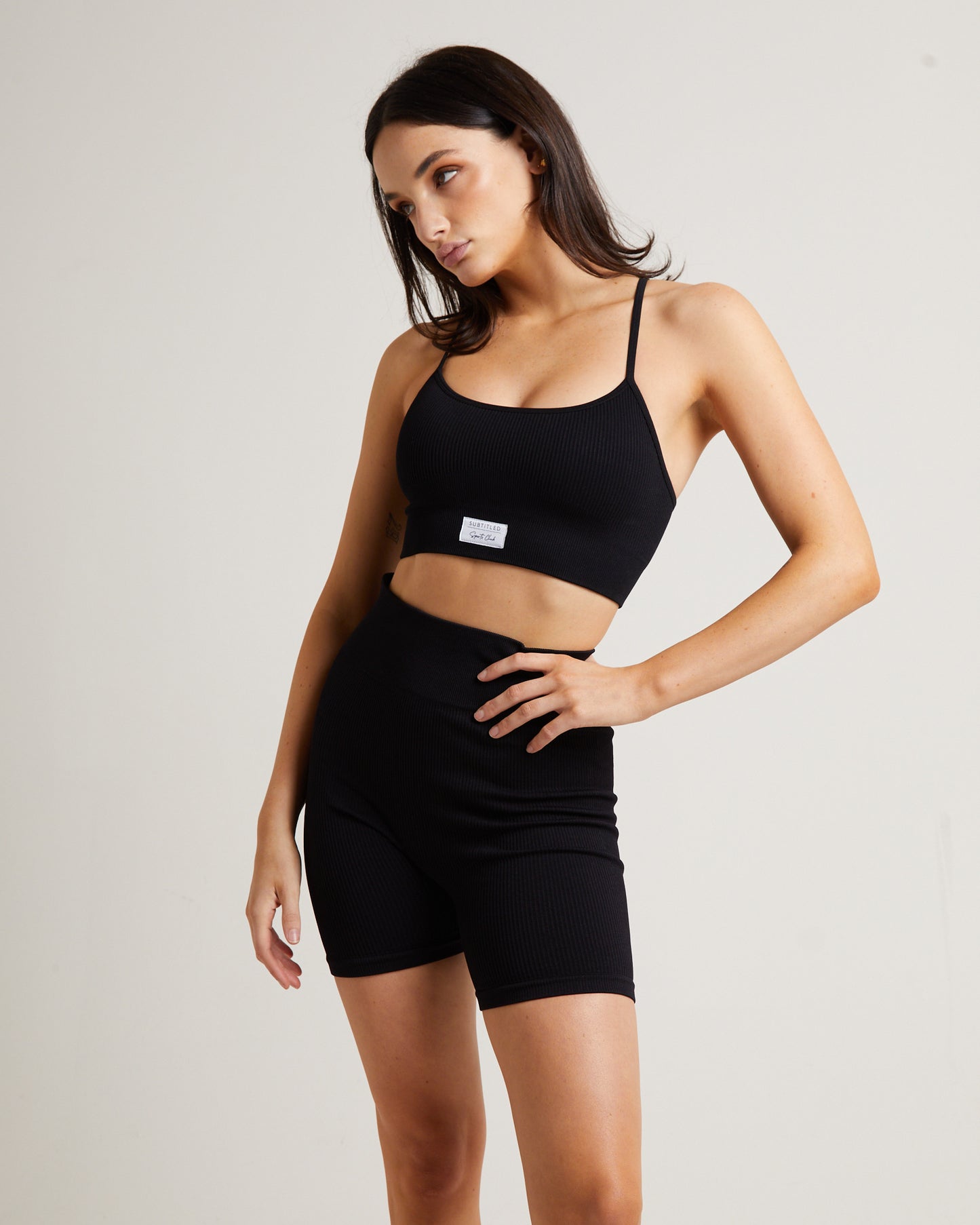 T Back Seamless Sports Bra in Black