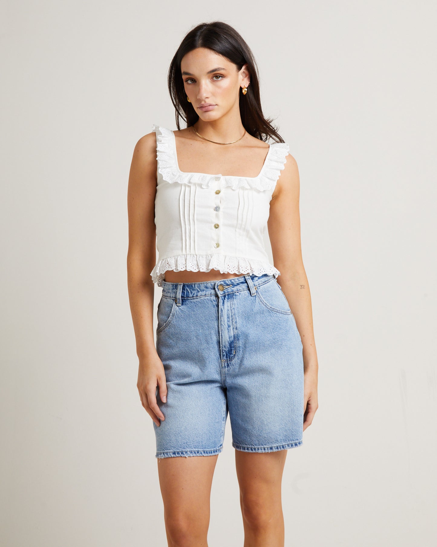 Birkin Lace Camisole Top in White