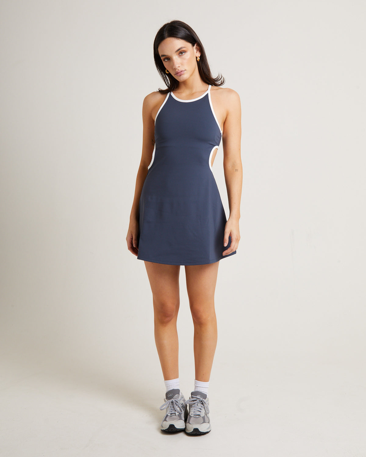Sports Club Contrast Dress in Midnight MIDNIGHT