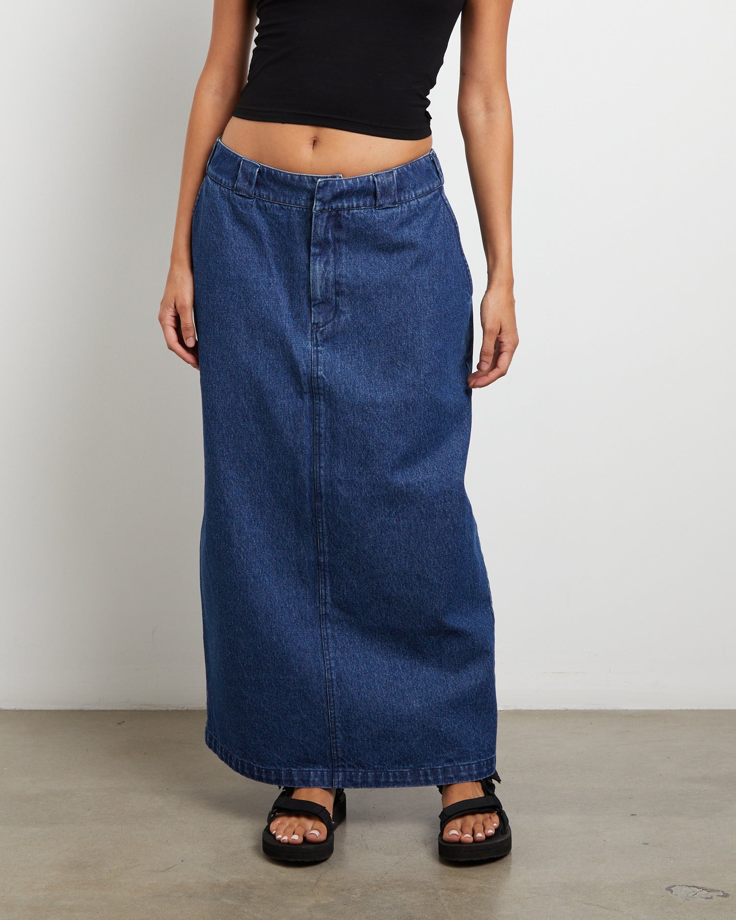 874 Denim Maxi Skirt in Stone Washed Indigo