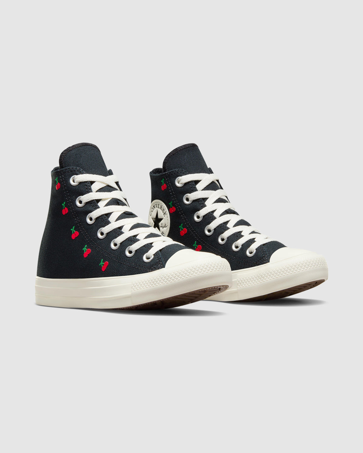 CTAS Hi Top Cherry Canvas Sneakers in Black BLACK