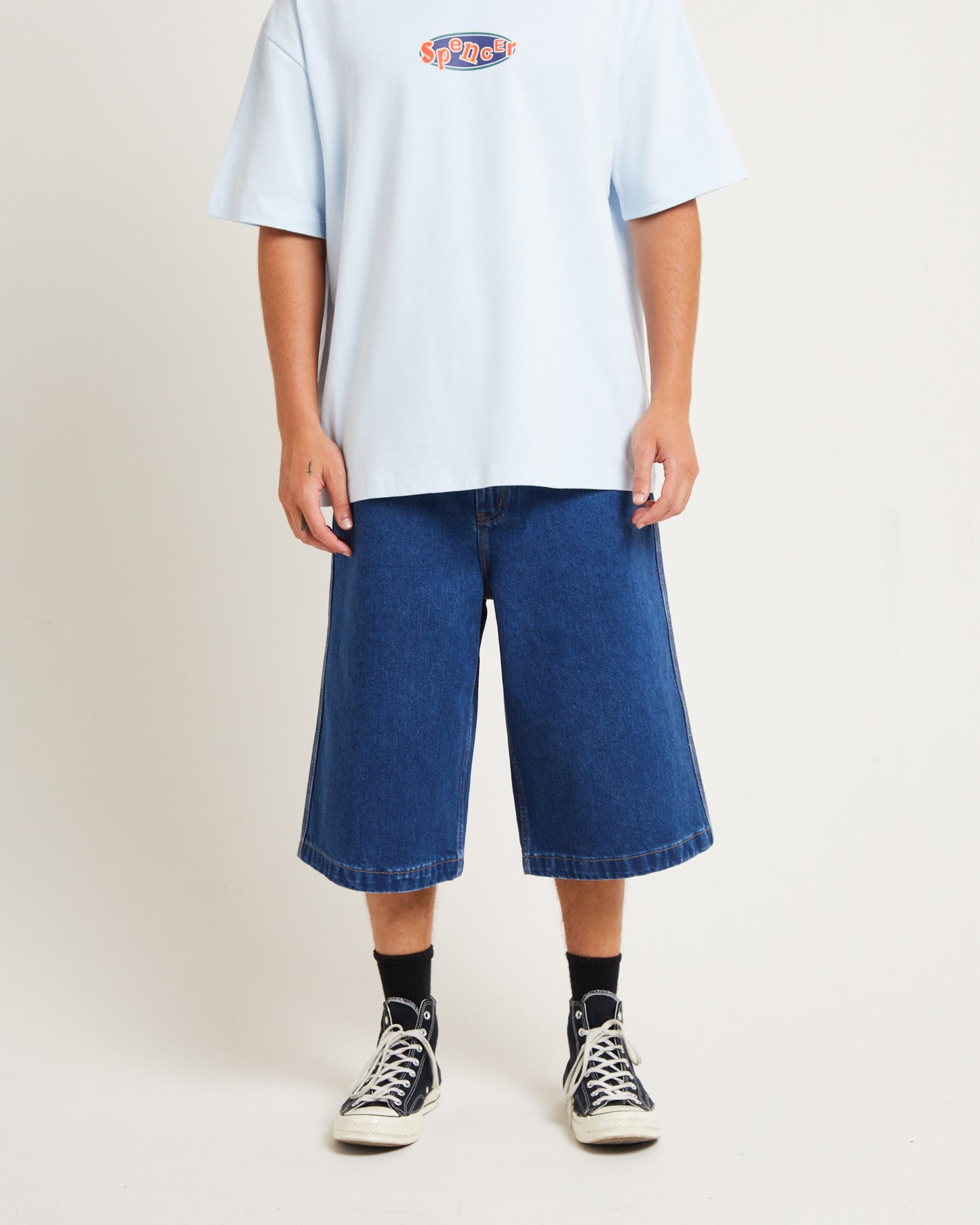 3/4 Skate Denim Jorts in Y2K Indigo