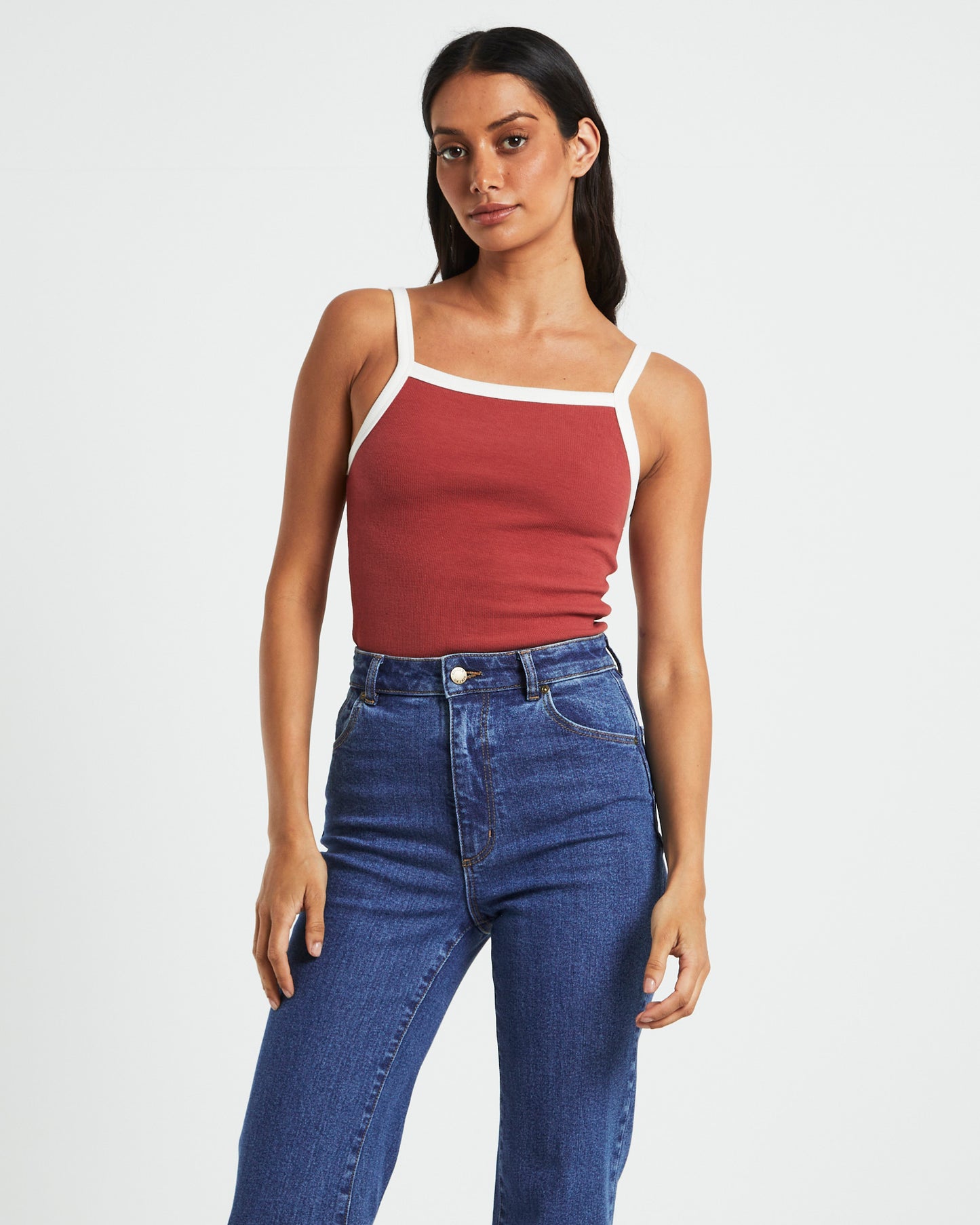 Organic Naomi Tank Top in Brick
