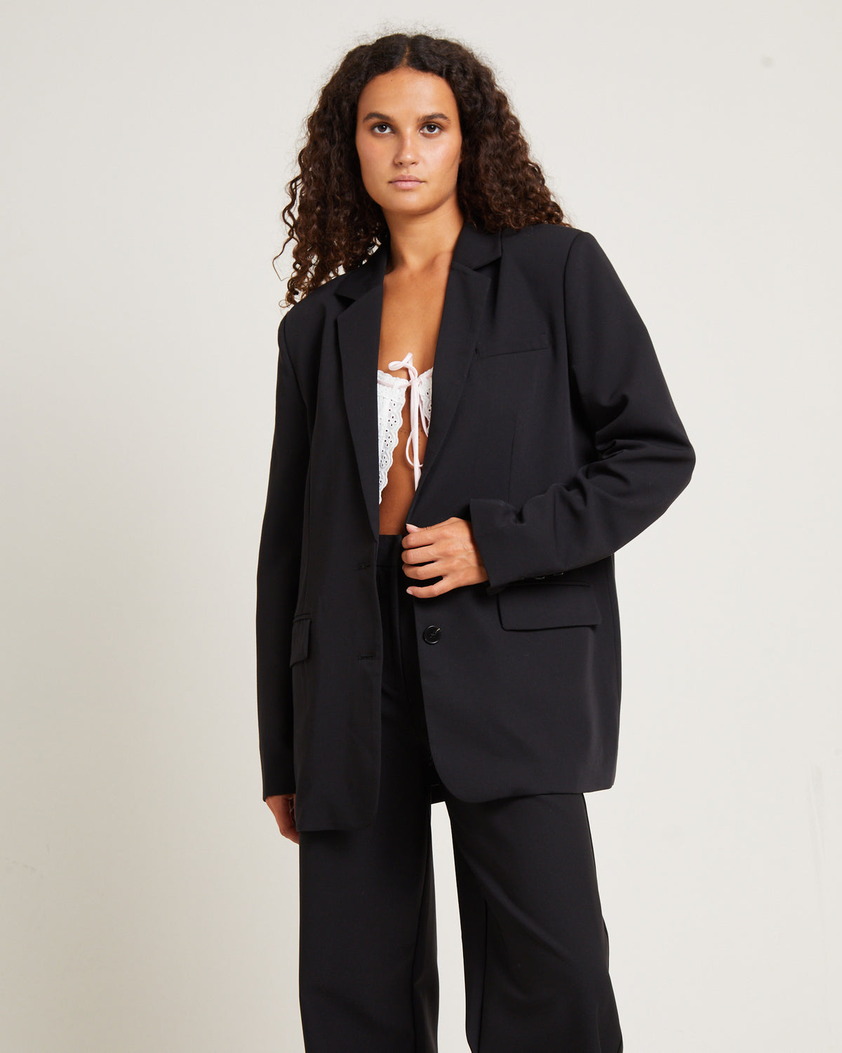 Evie Boyfriend Blazer BLACK