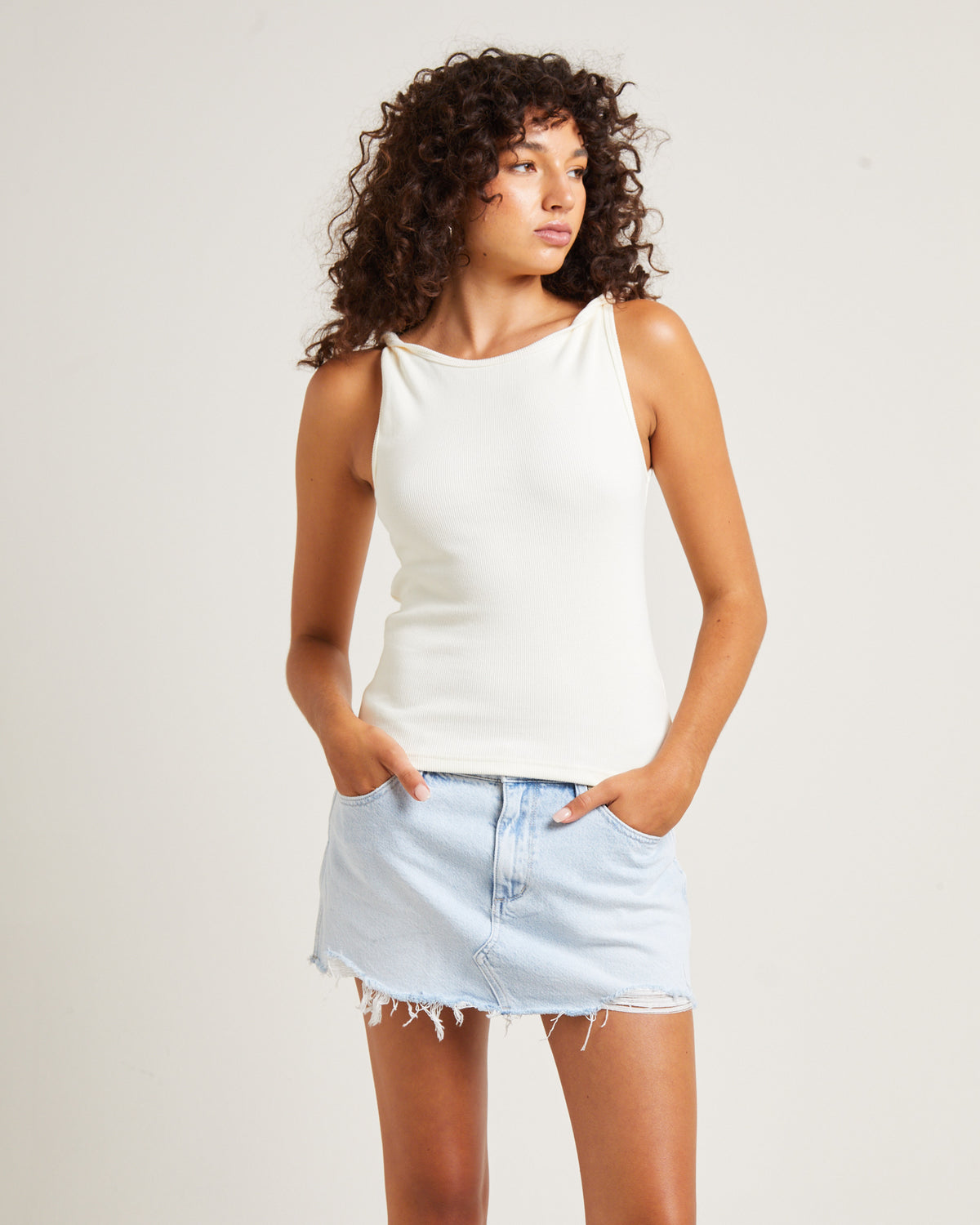 Jonesy Twist Top in Coconut COCONUT