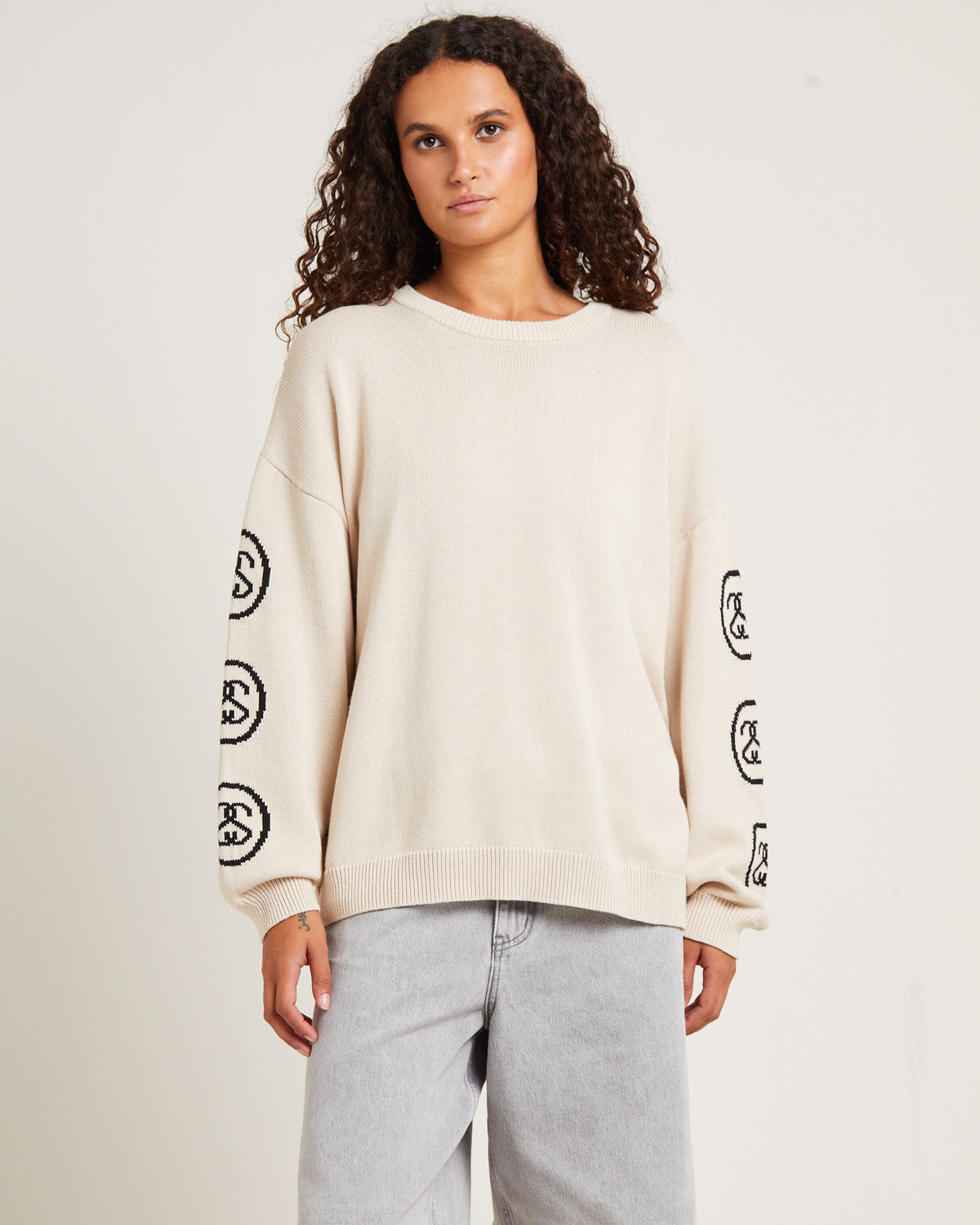 SS Link Knit Crew Neck Cream CREAM