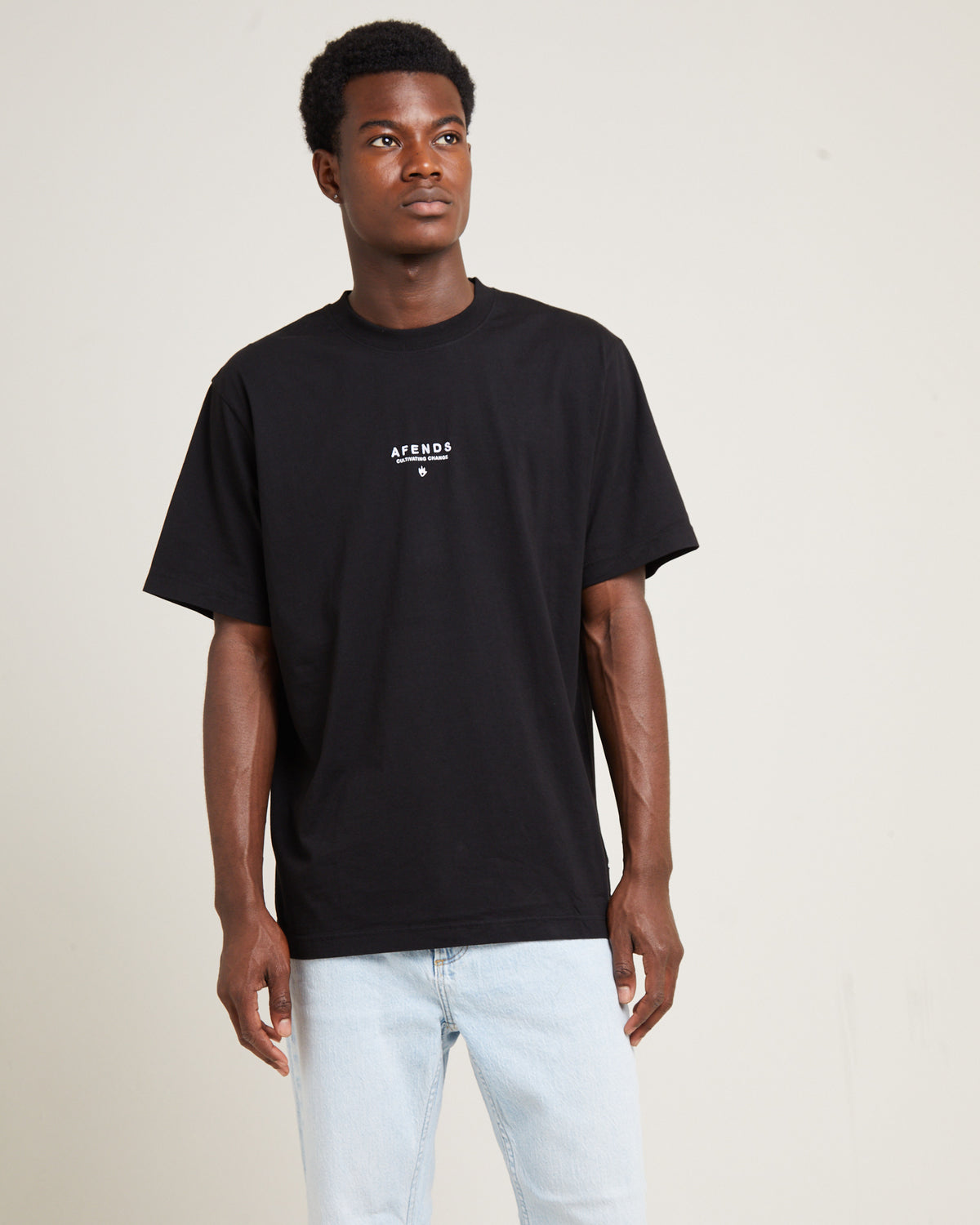 Space Recycled Retro T-Shirt BLACK