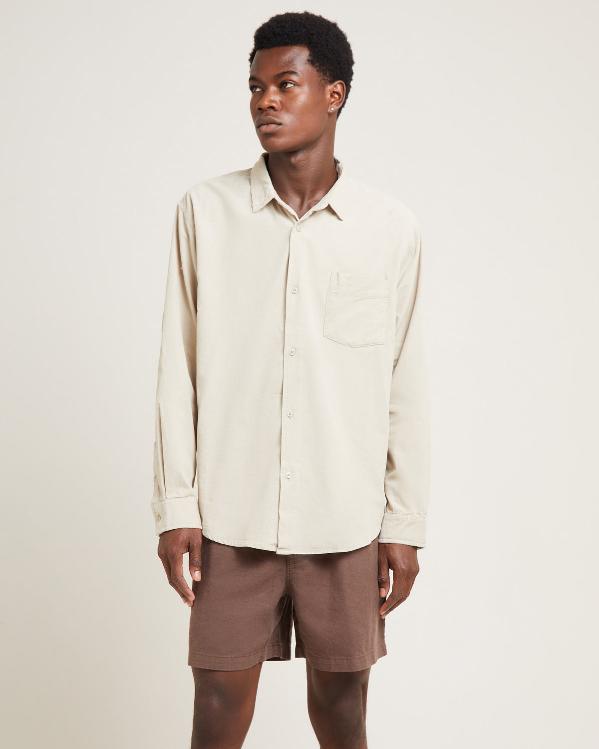 Grover Cord Long Sleeve Shirt Natural NATURAL