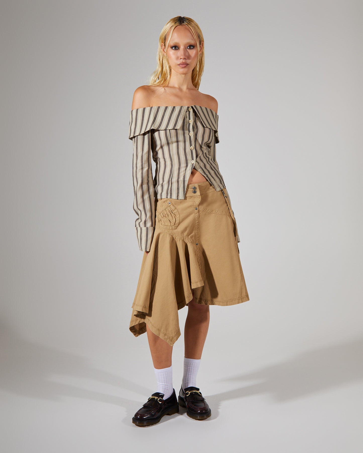 Asymmetric Choppy Cargo Skirt