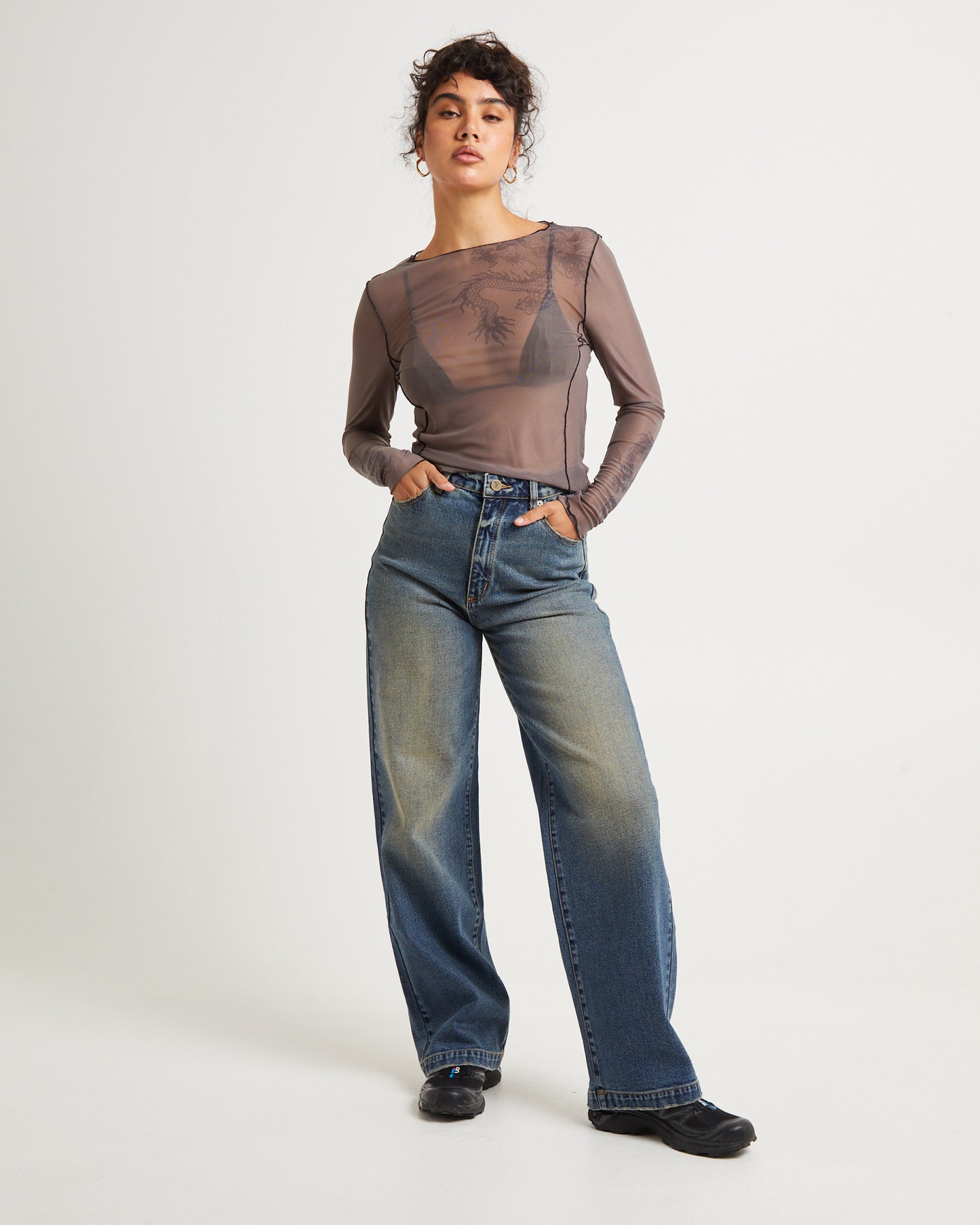 Akio Mesh Long Sleeve Top