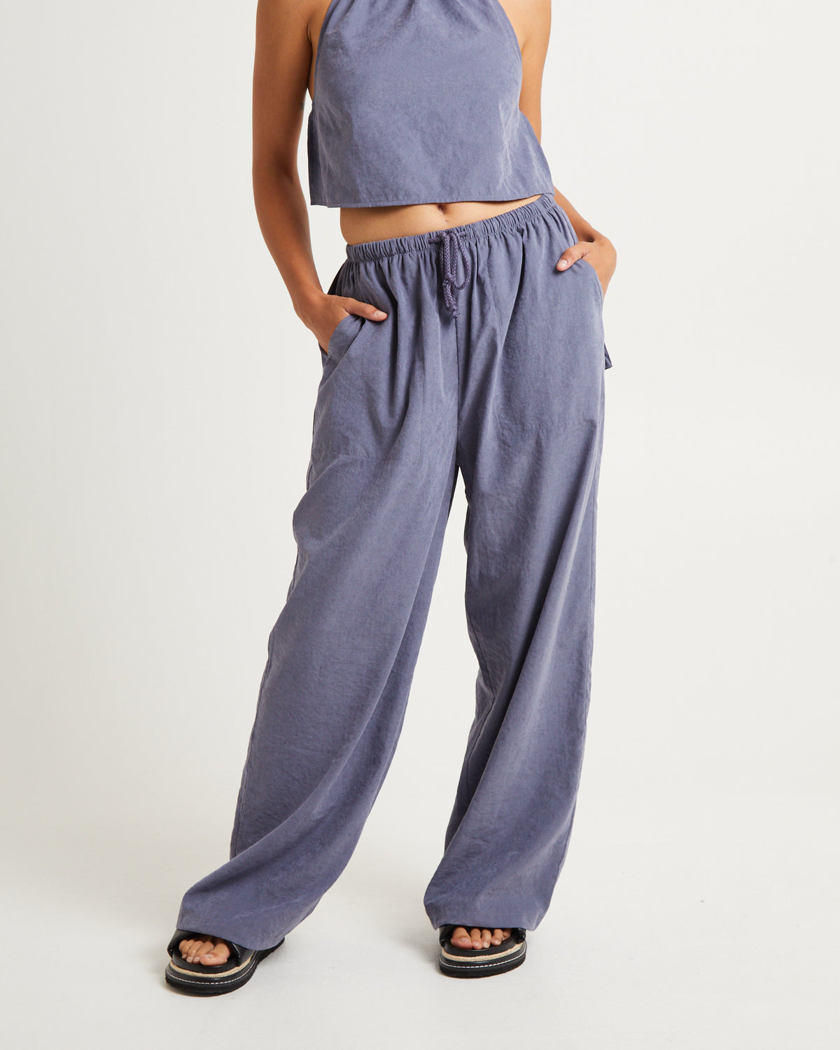 Sahara Soft Drape Coastal Pants STEEL BLUE