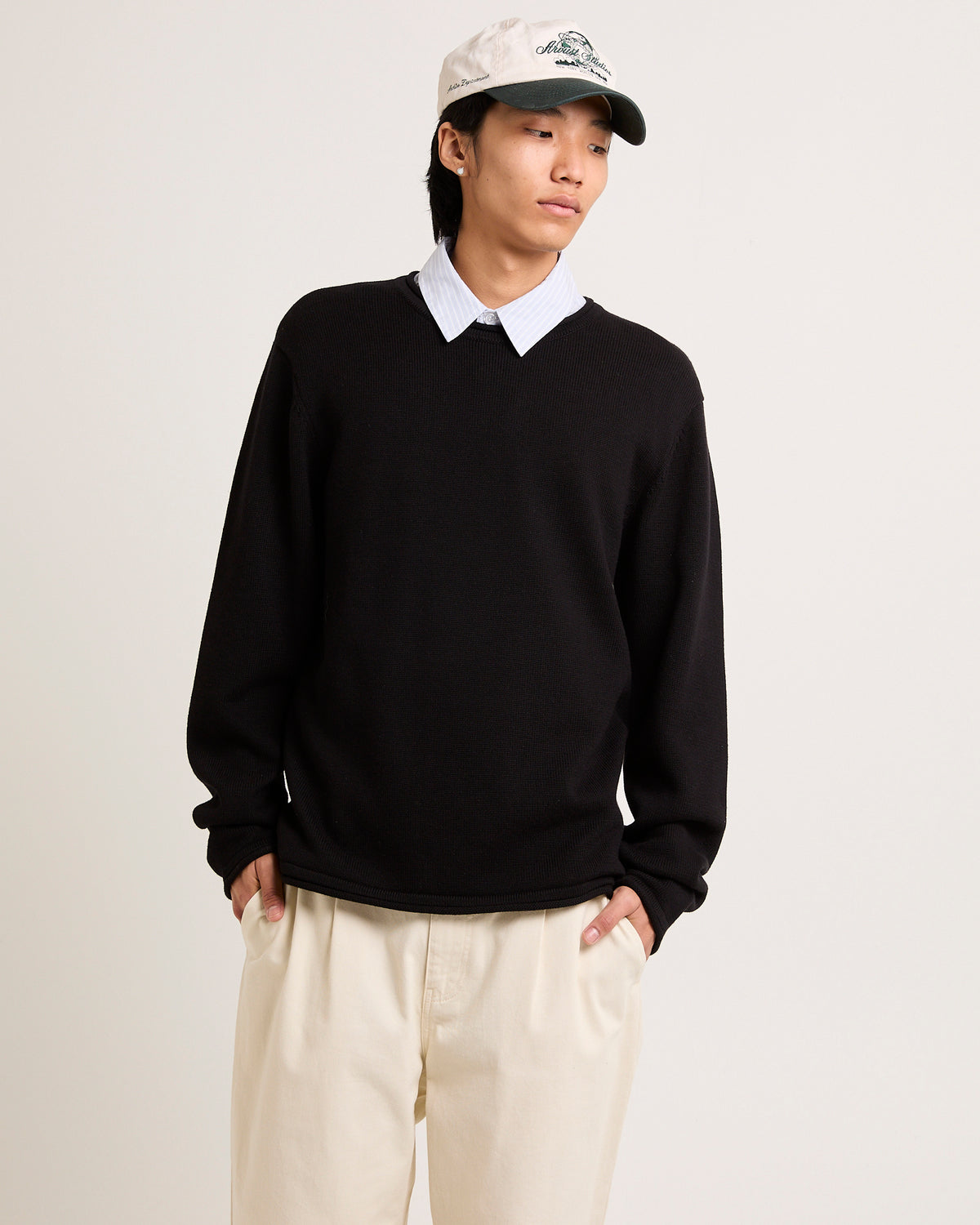Scotts Long Sleeve Knit Jumper BLACK