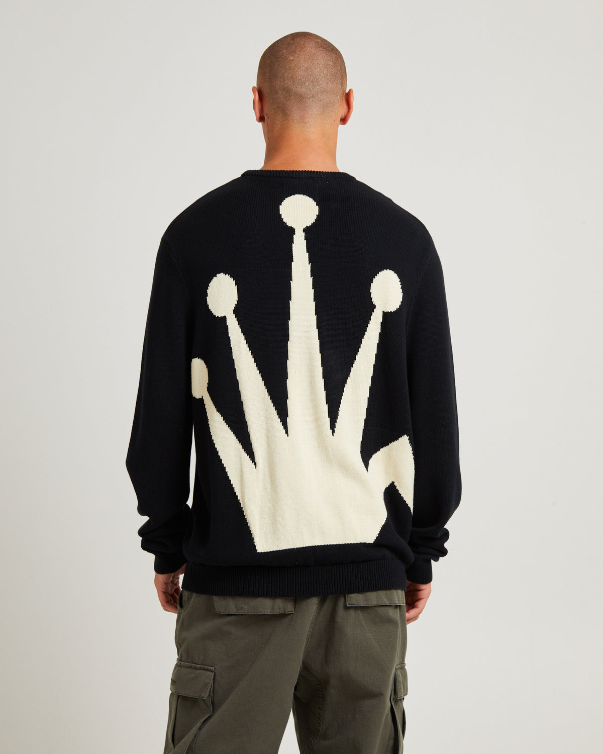 Bent Crown Knit Sweater Black BLACK