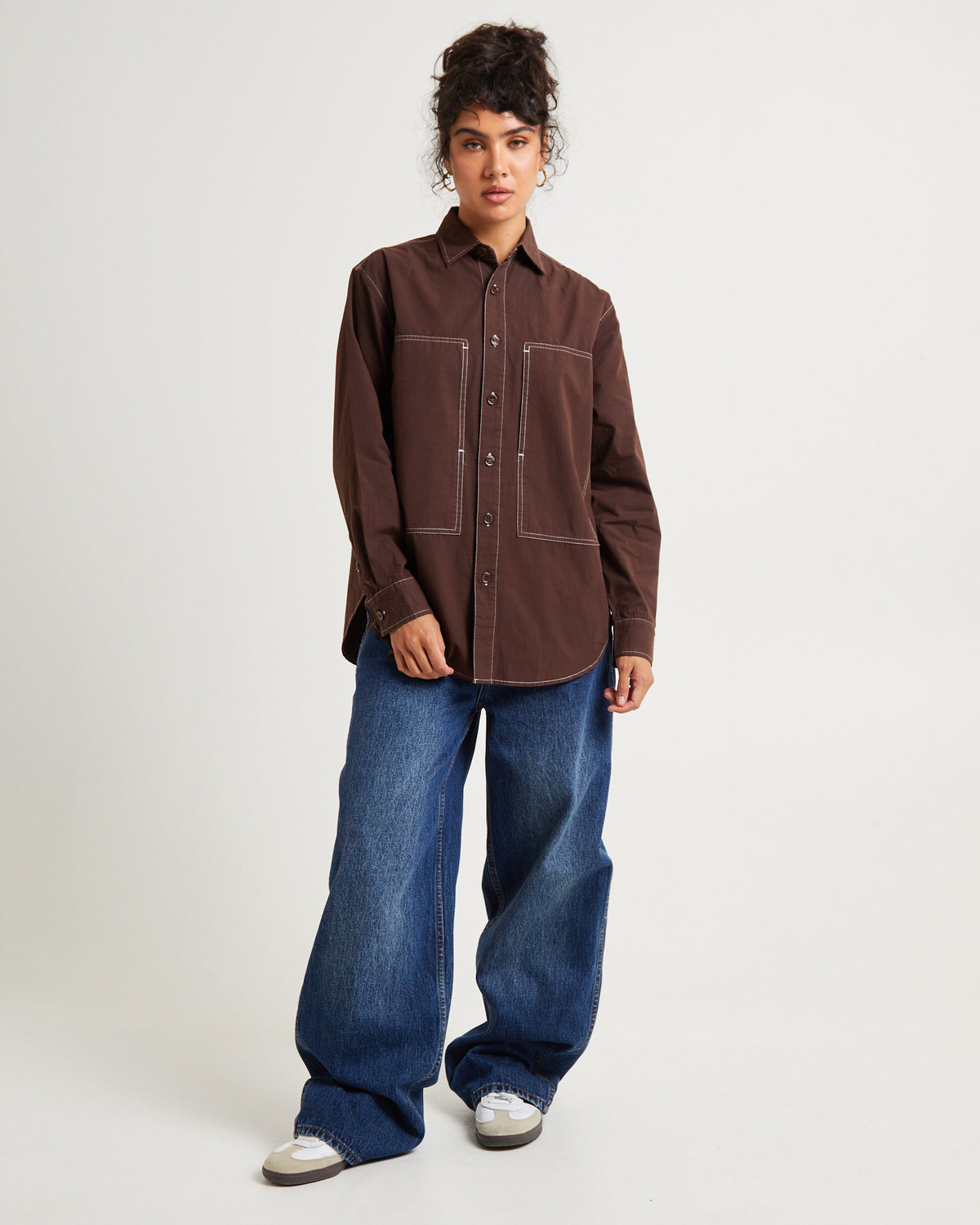 Cliff Long Sleeve Shirt Chocolate CHOCOLATE