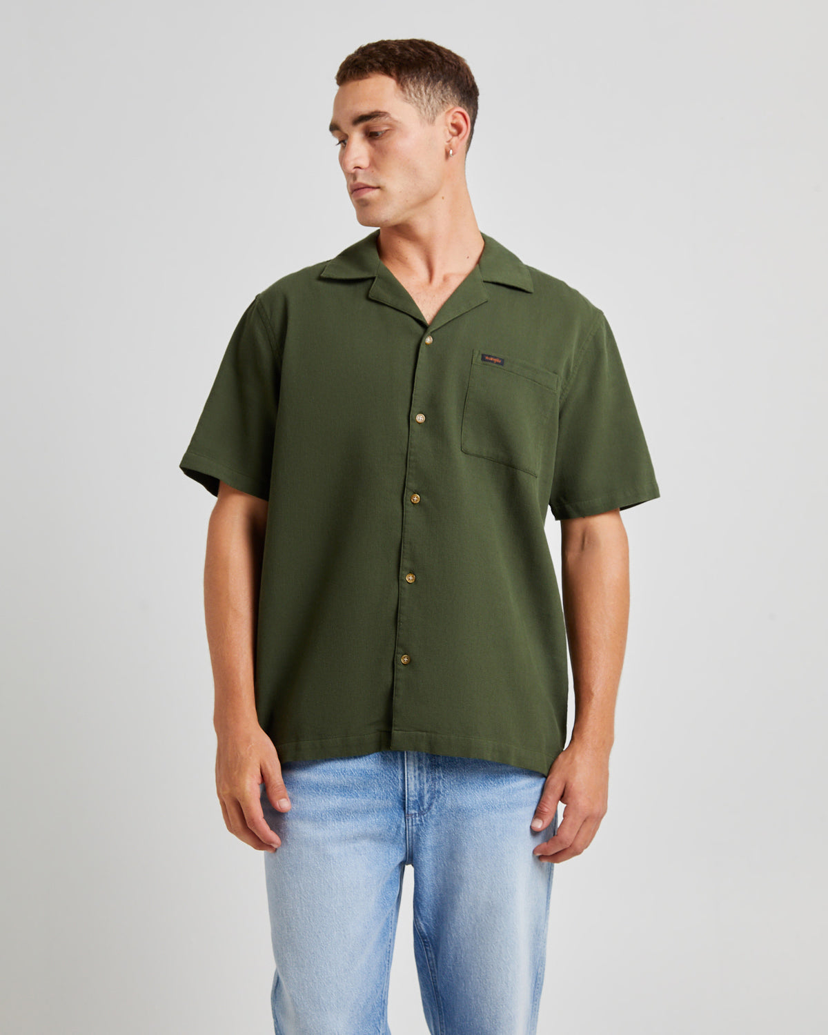 Resort Waffle Shirt Forest Green GREEN