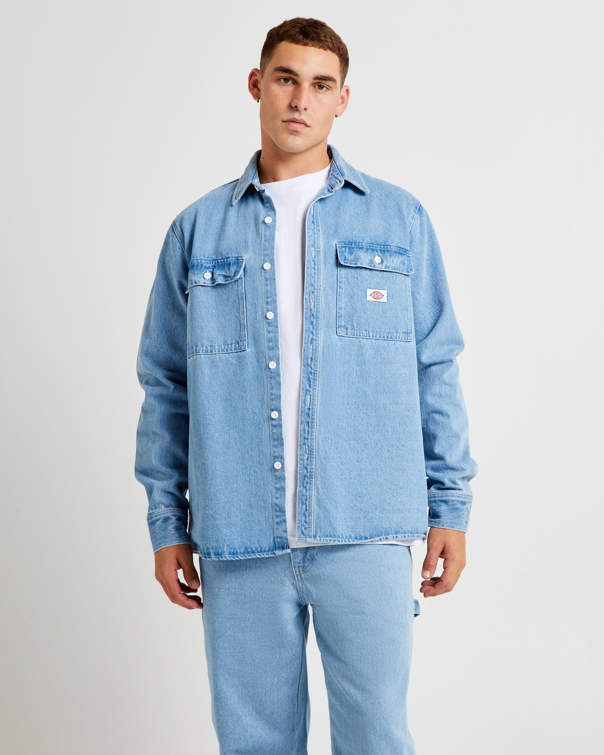 Jacinto Denim Long Sleeve Shirt Stone Wash Light Indigo STONE WASH LIGHT INDIGO