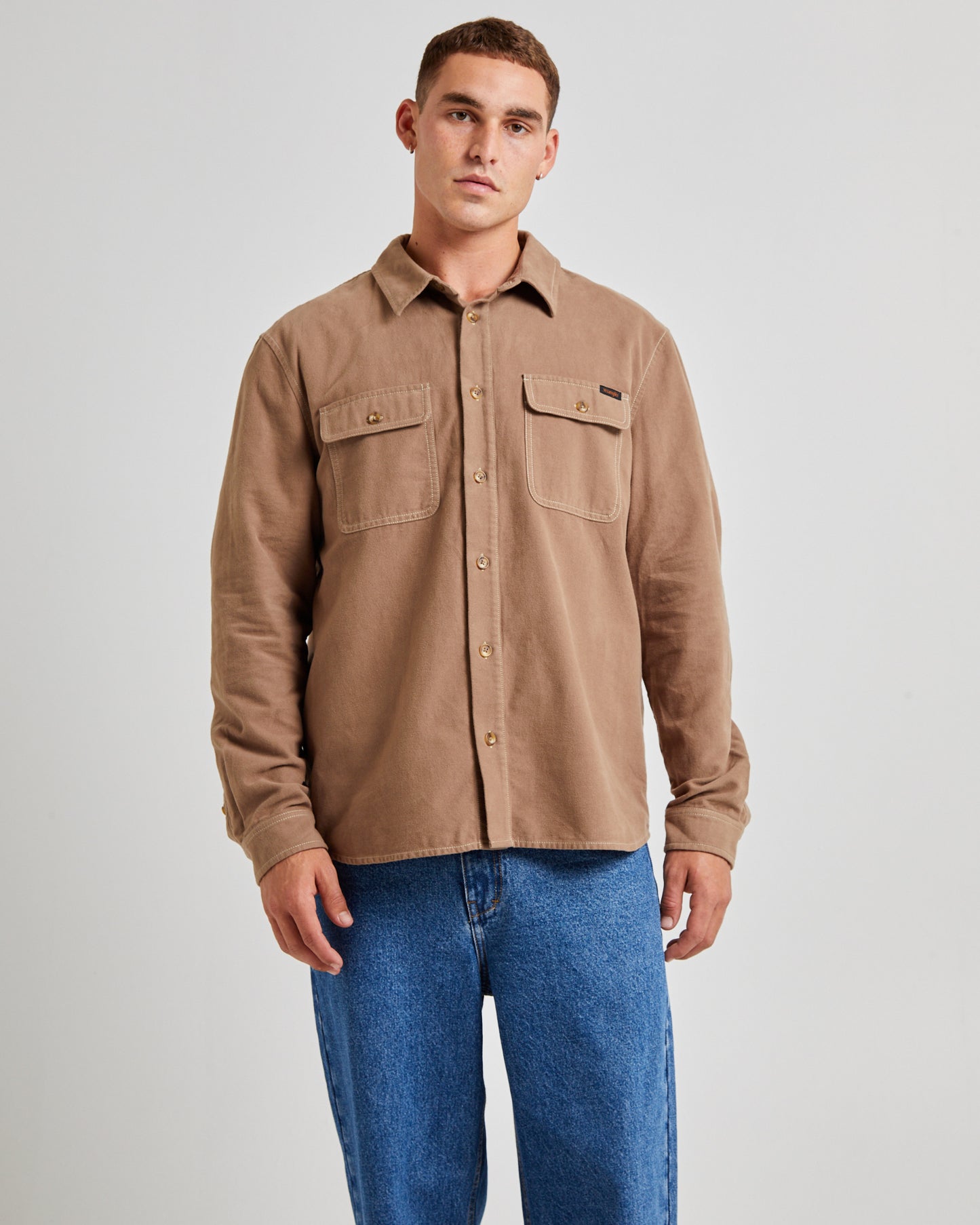 Trade Long Sleeve Overshirt Felt Brown