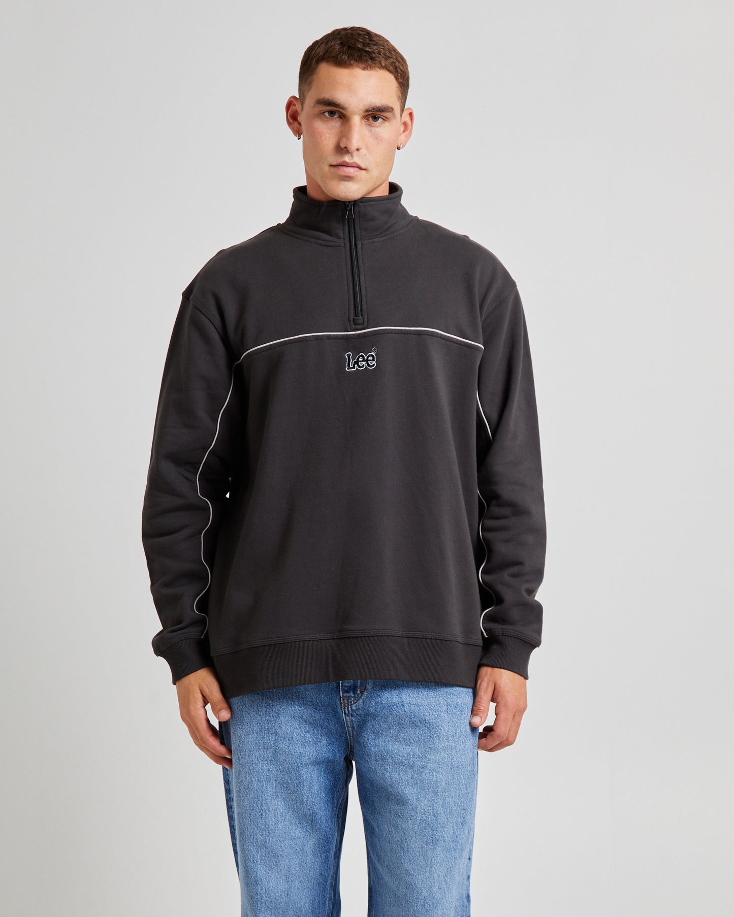 Pipeline Half Zip Fleece Jumper Black Contrast