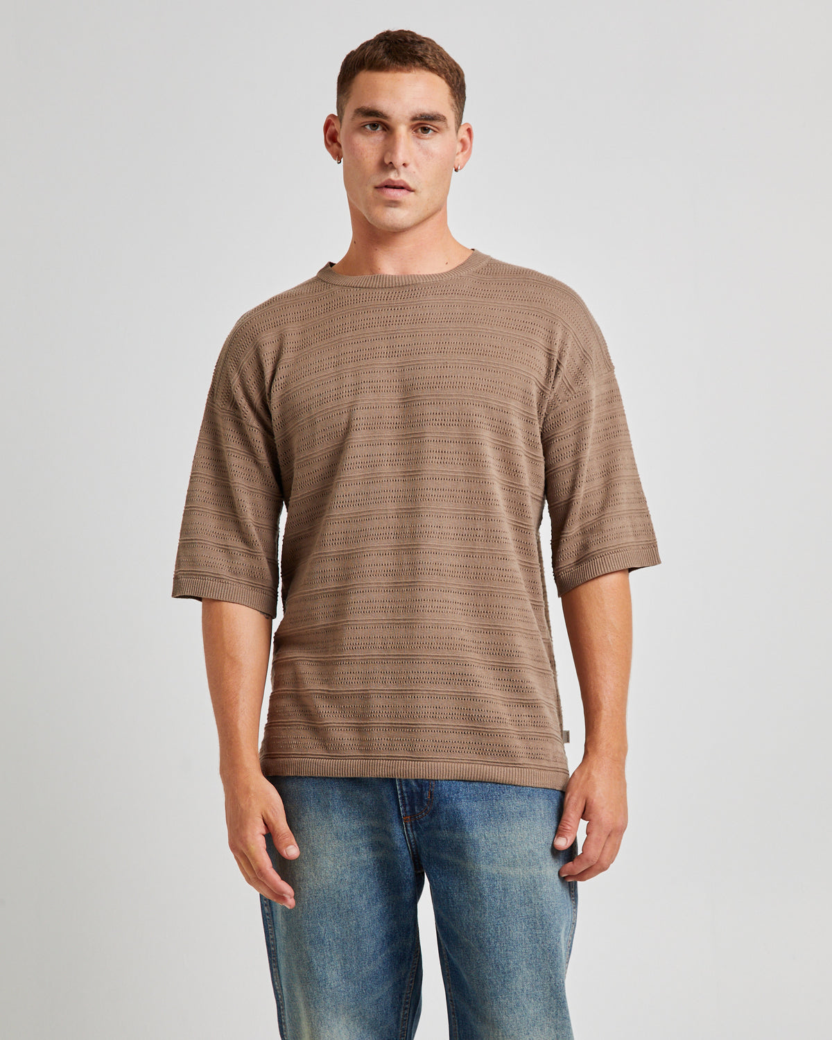 Geo Knit Short Sleeve T-Shirt OAK