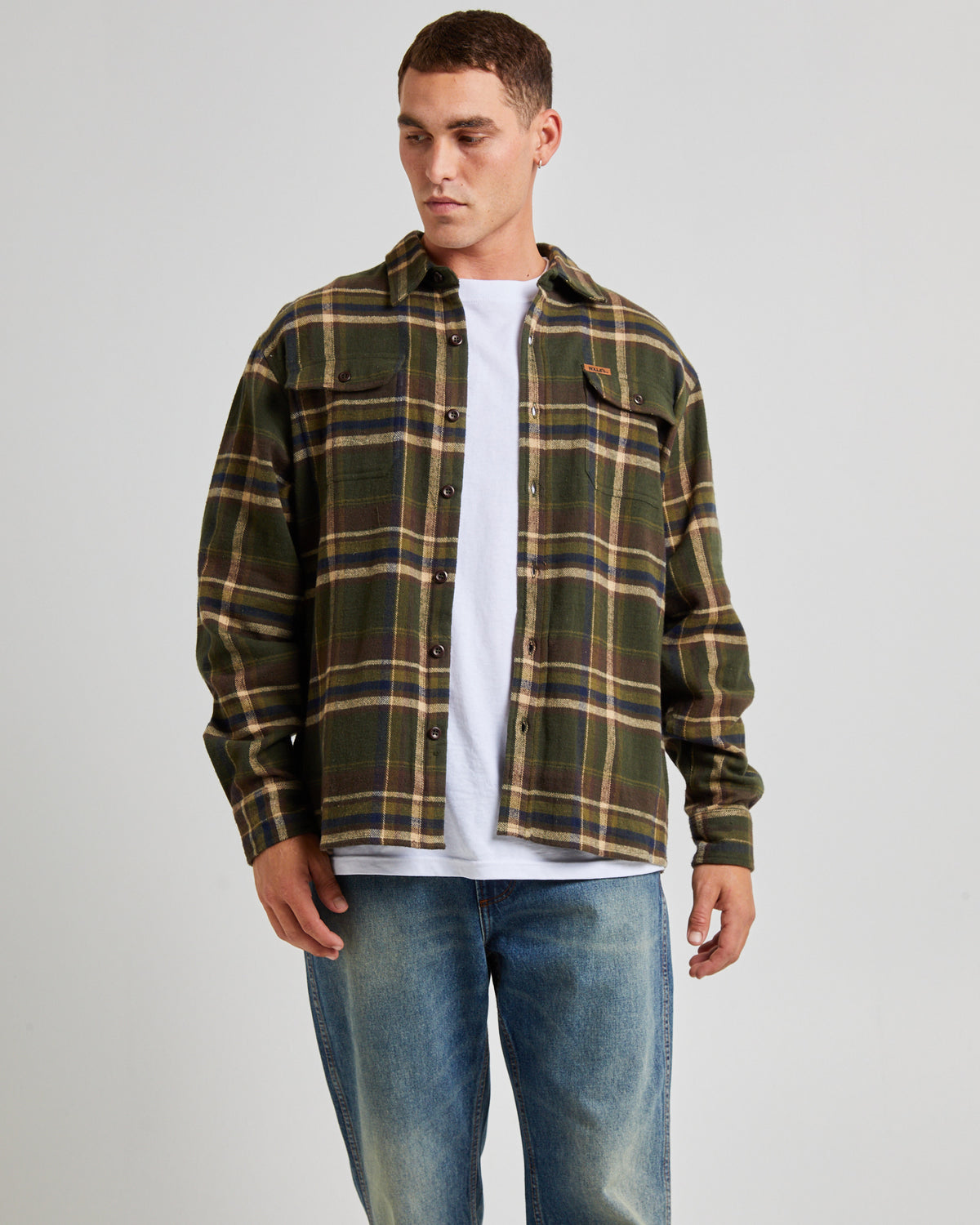 Trailer Check Long Sleeve Shirt Faded Army FADED ARMY