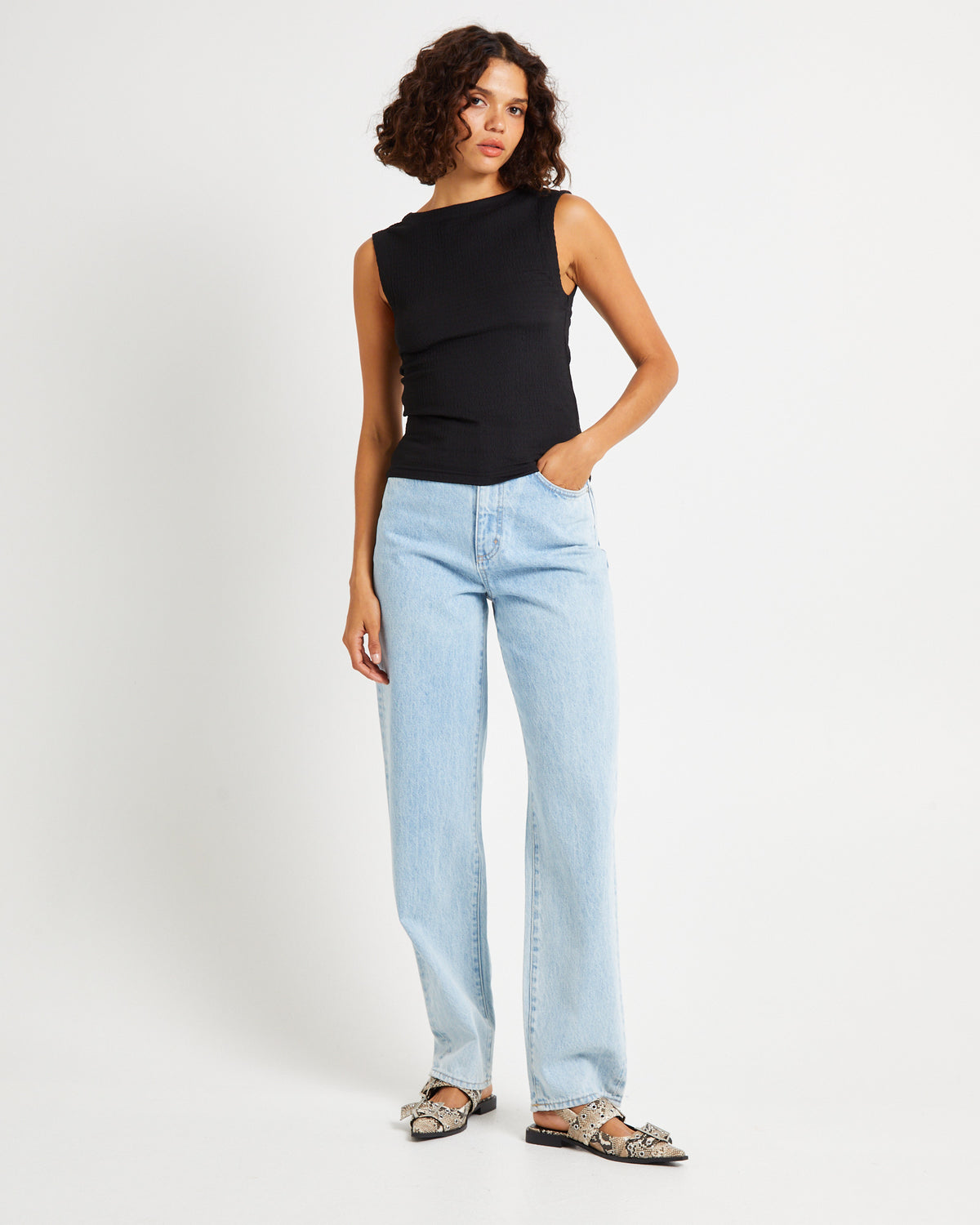 Crinkle 90s Top Black BLACK