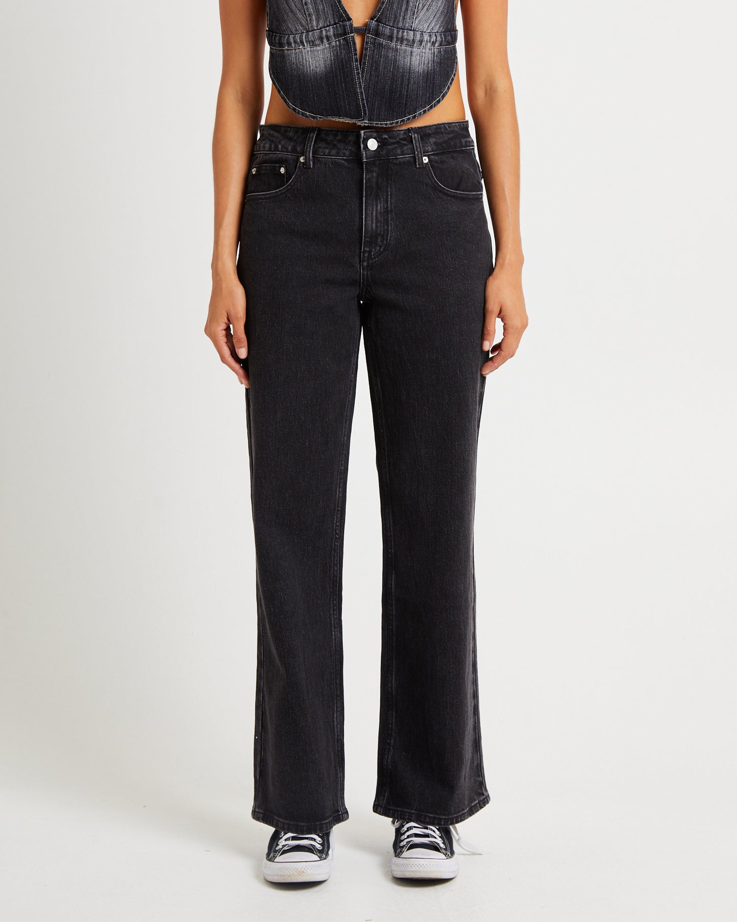 Rena Mid Rise Straight Jeans