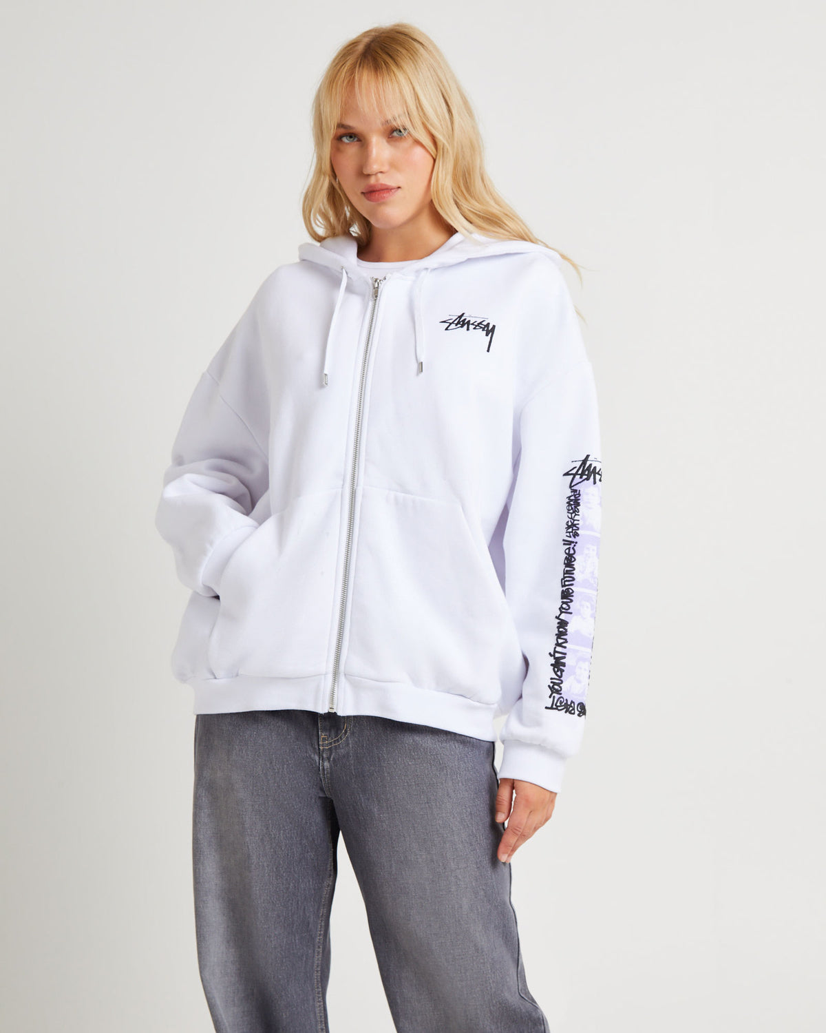 Youth Brigade Zip Thru Hoodie WHITE