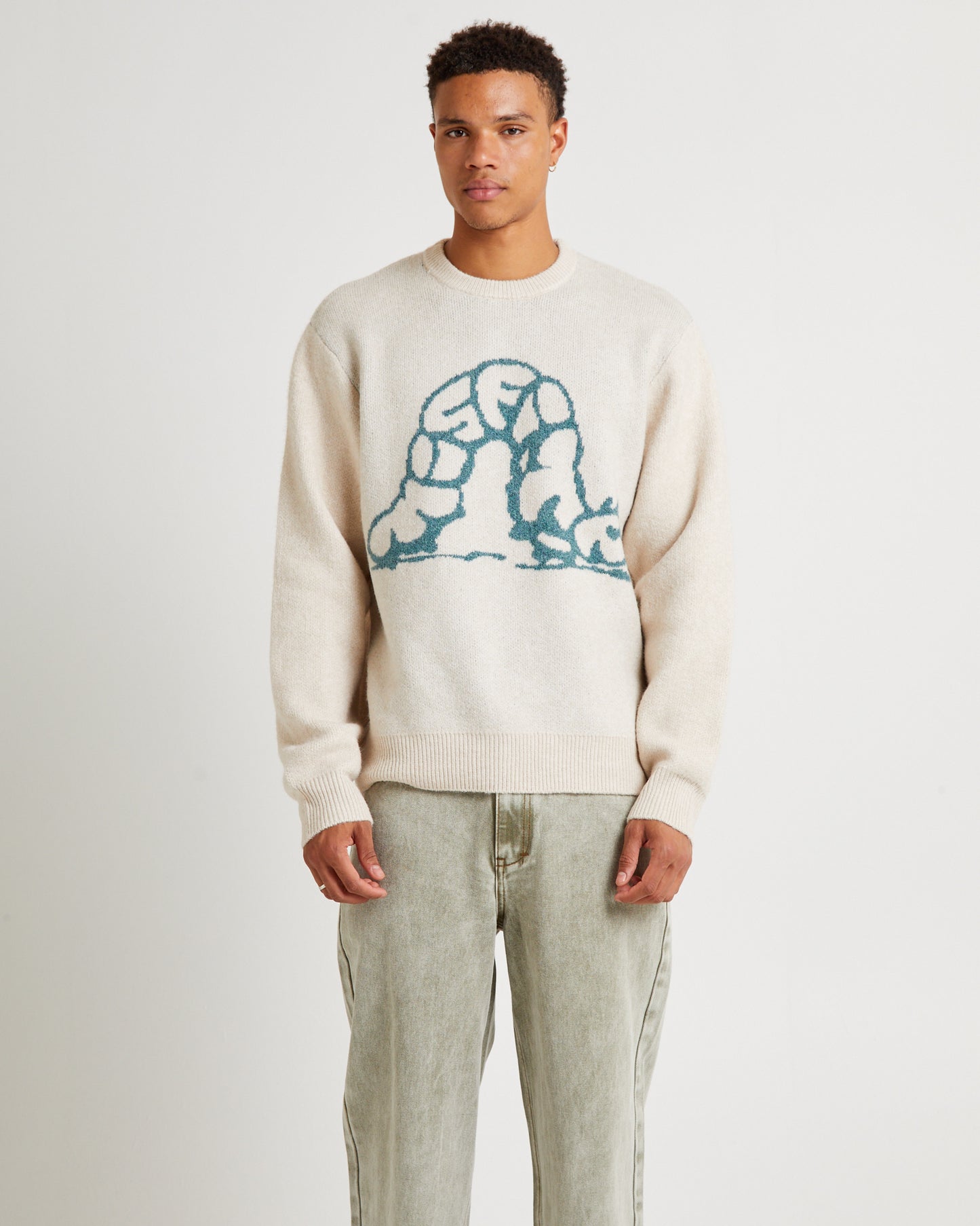 Third Cycle Knit Crew Neck Thrift White