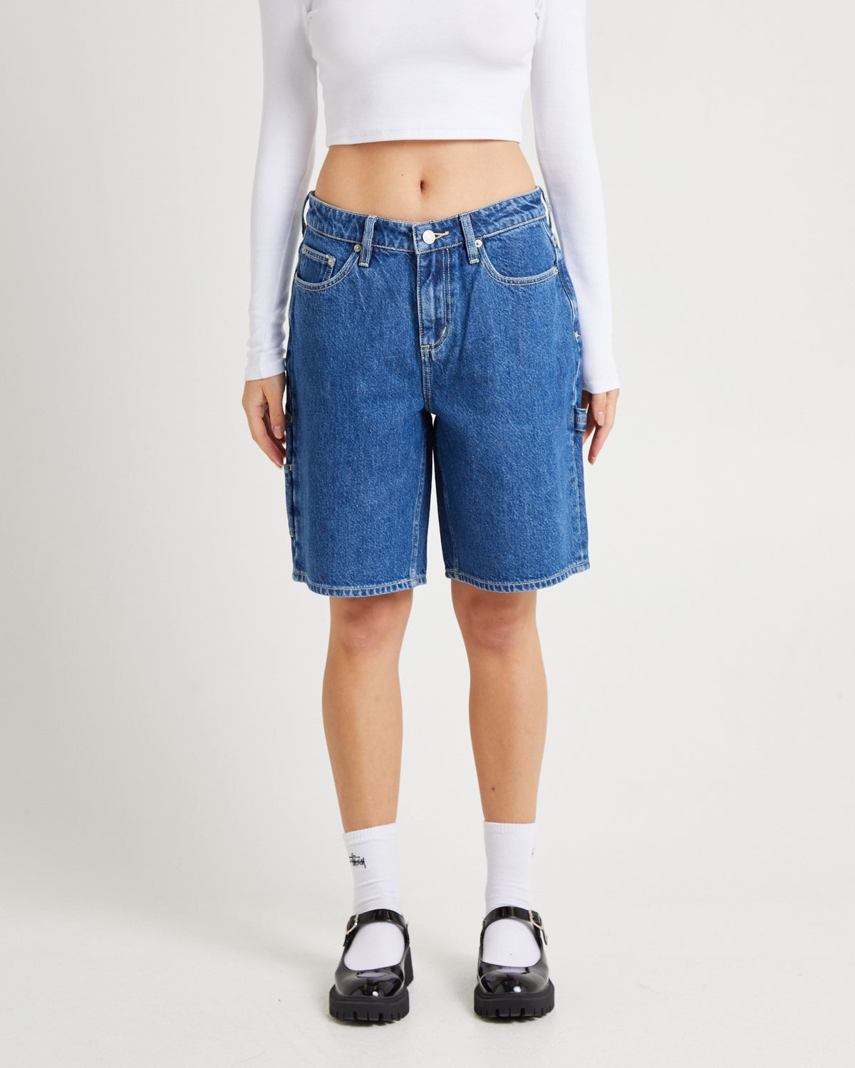 90s Mid Baggy Carpenter Denim Shorts Faithless FAITHLESS