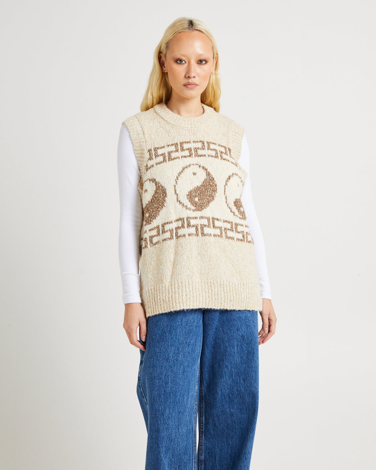 Yin & Yang Slouch Knot Vest Coco Sands YANG SLOUCH KNIT VEST COCO SANDS