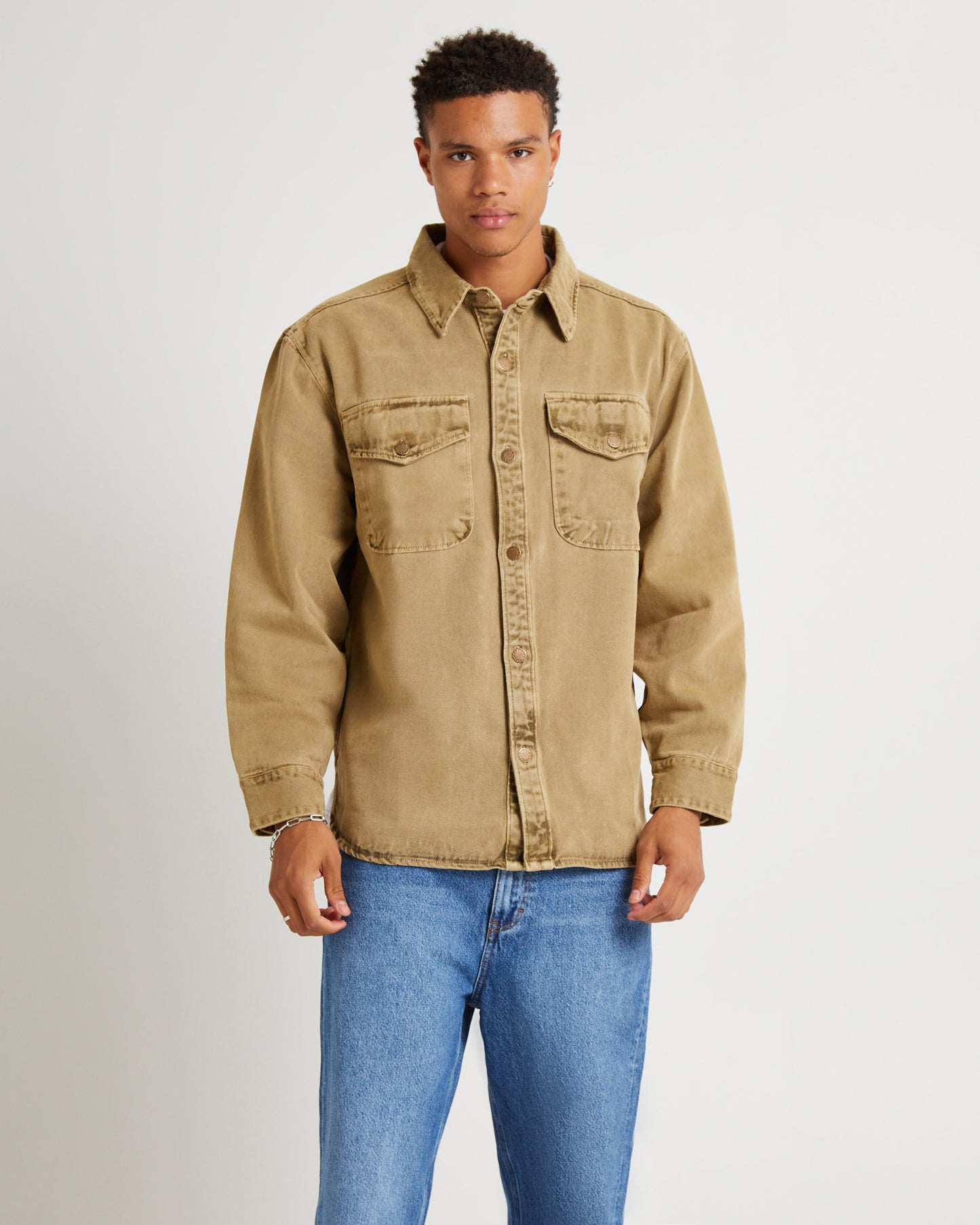 Trade Drill Shacket Sand