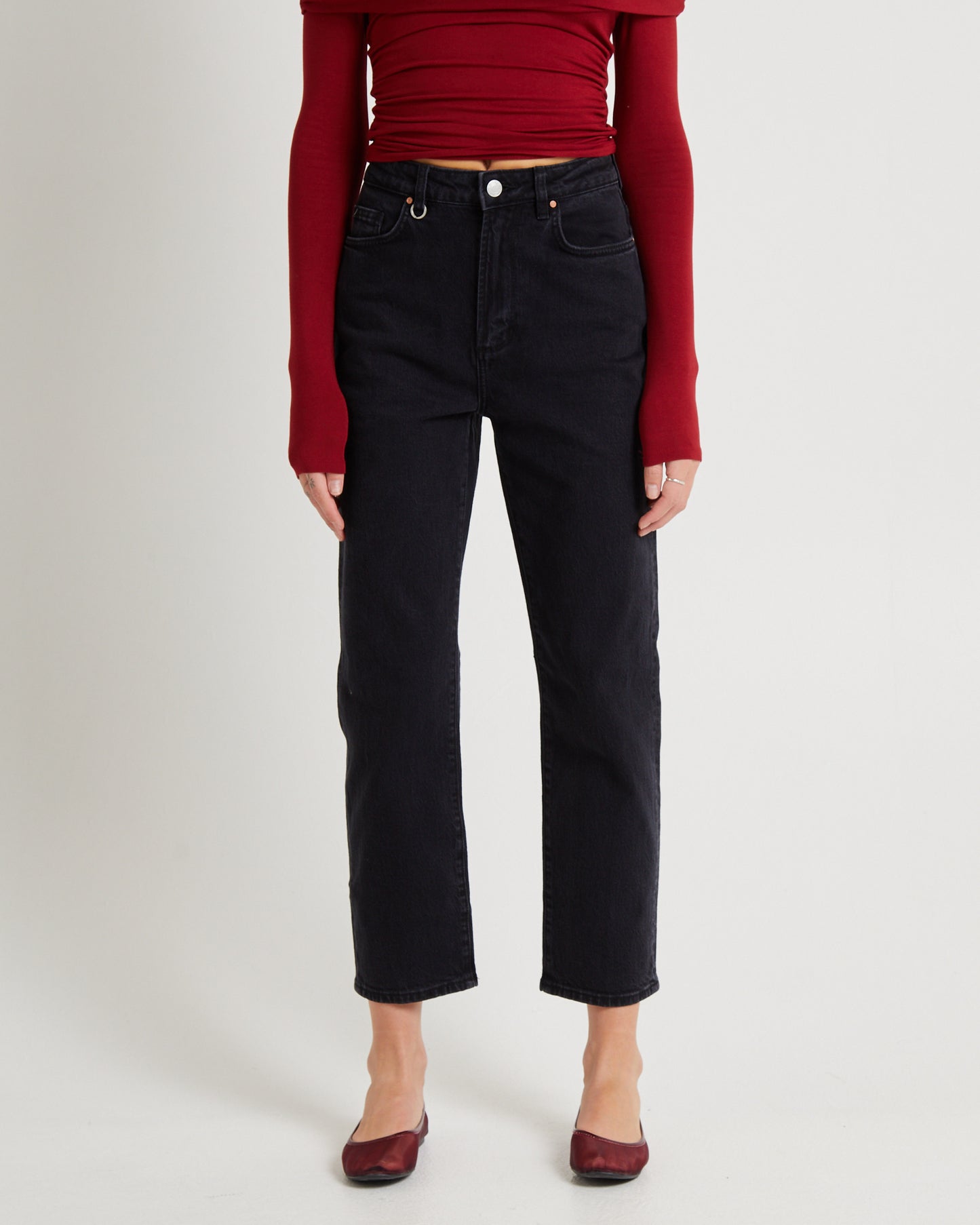 Nico Straight Denim Jeans Blackout