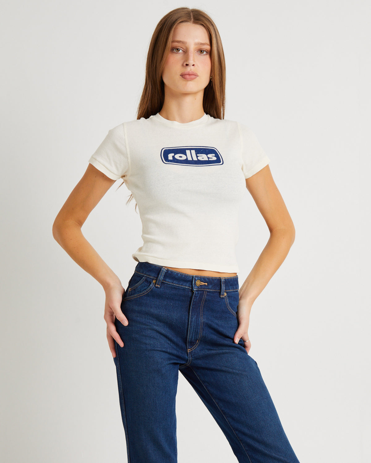 Classic Baby Tee Station OFF WHITE DARK NAVY